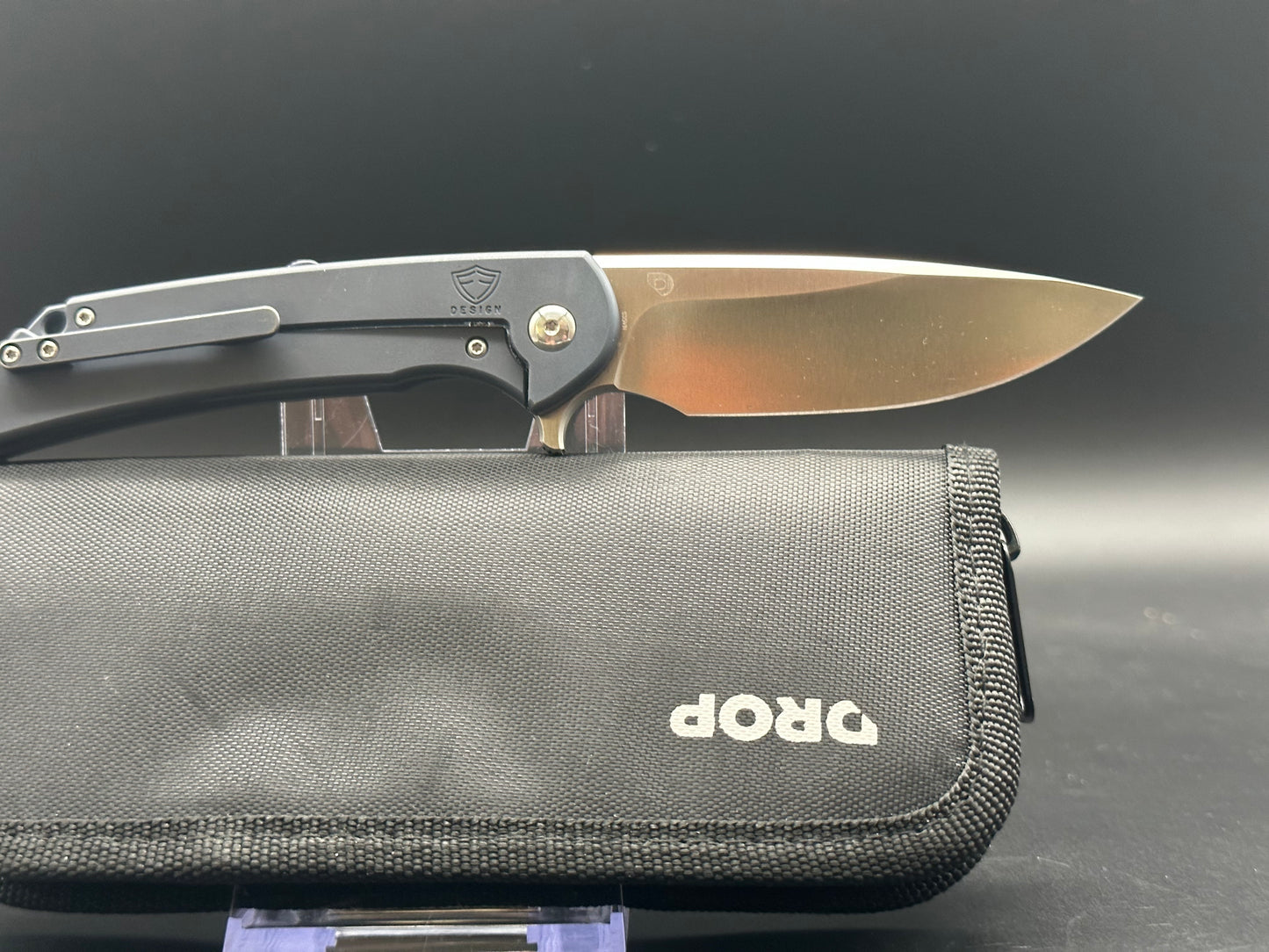 Drop Ferrum Forge - Crux/Blue Ti Frame/Drop Point/Satin Polished CPM-S35VN