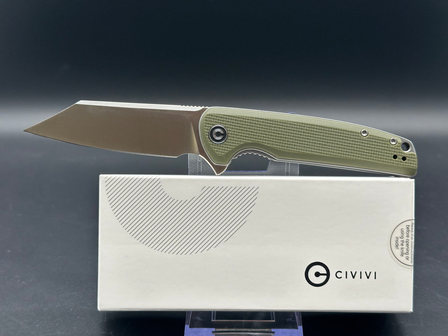 CIVIVI Brigand Liner Lock Knife OD Green G-10 (3.5" Satin D2) C909A