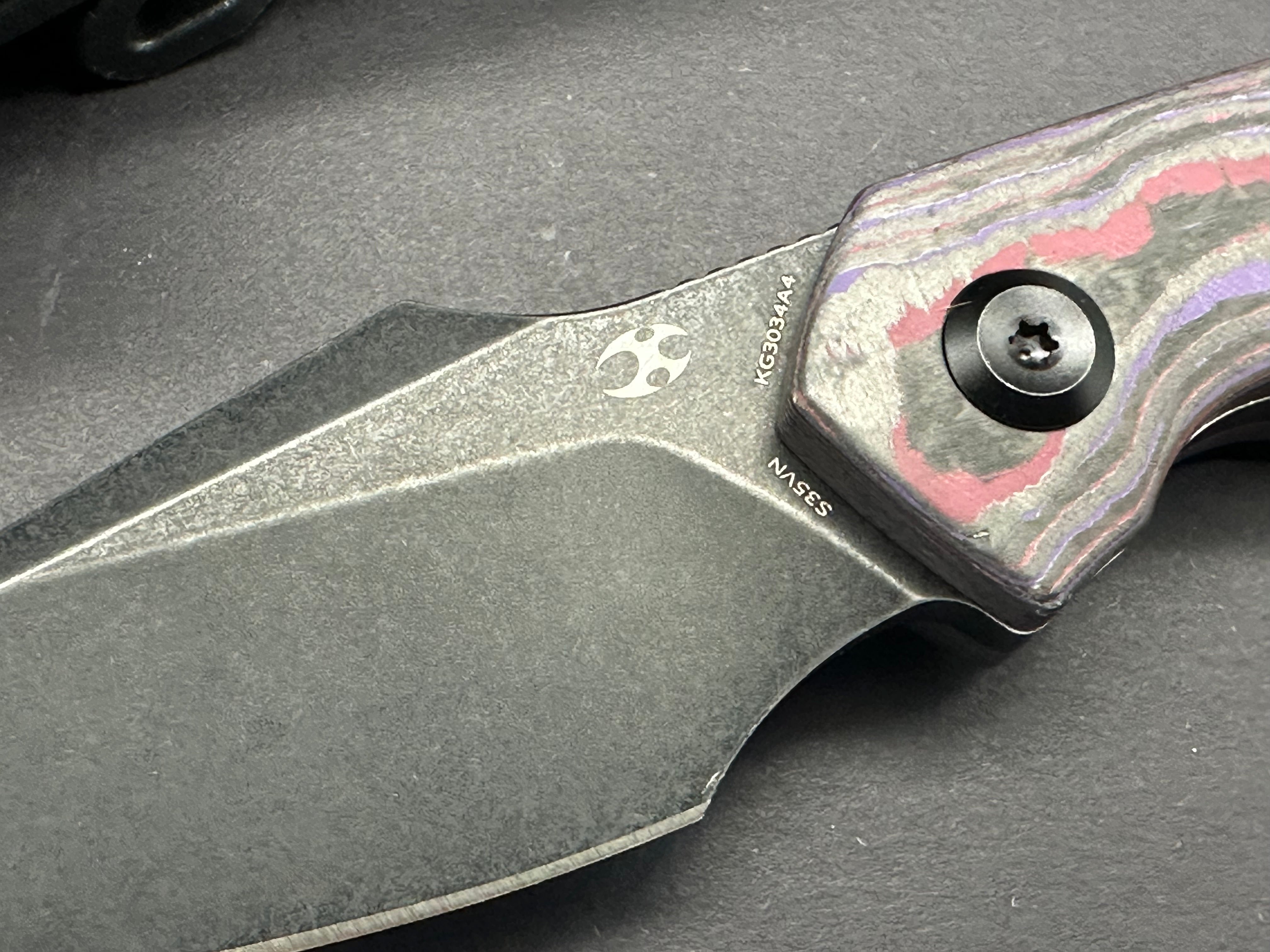 KANSEPT FENRIR EXCLUSIVE FIXED BLADE PURPLE HAZE FATCARBON HANDLE 2.87" CPM S35VN BLADE
