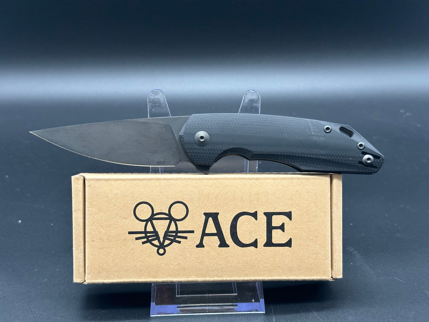 Giant Mouse ACE Corta/Black G10 + Ti Frame/Blackout/Drop Point/Black Bohler M390