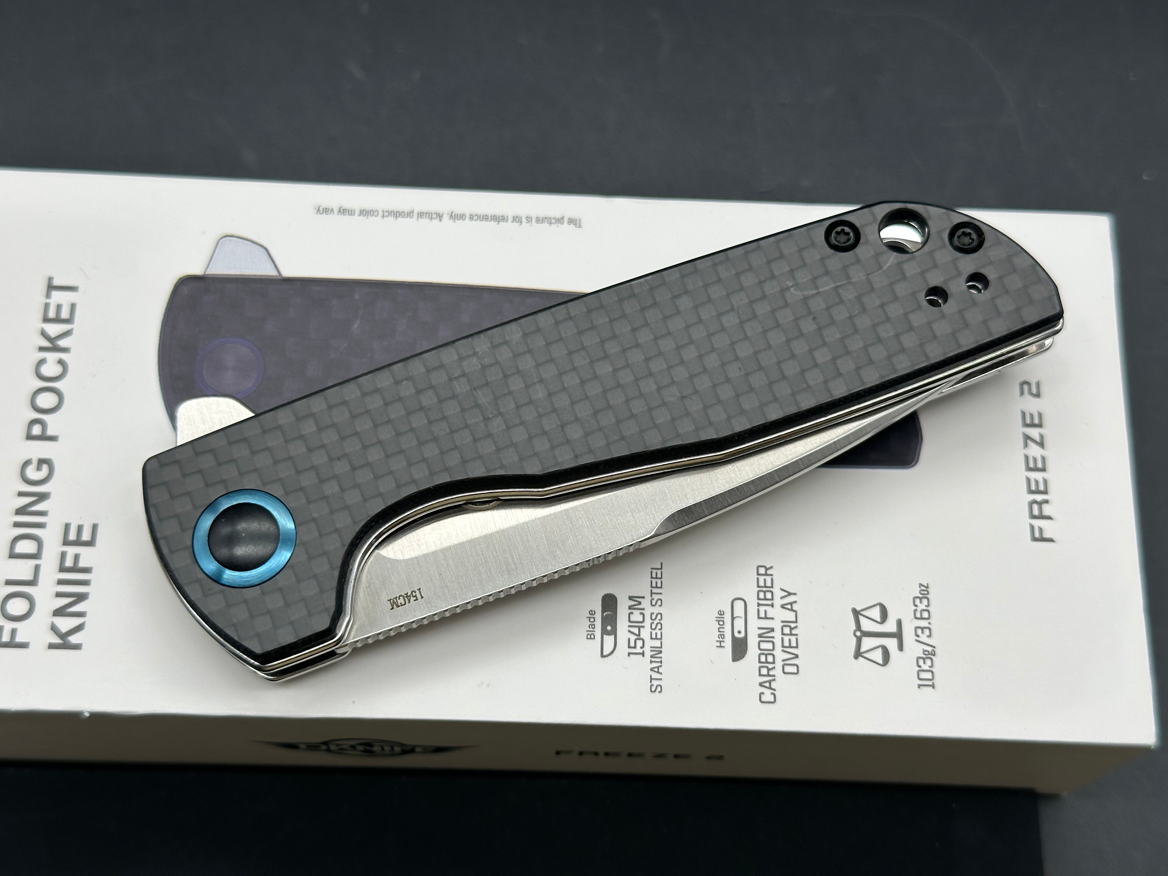Olight Oknife Freeze 2 Liner Lock Knife Carbon Fiber (3.5" Satin)