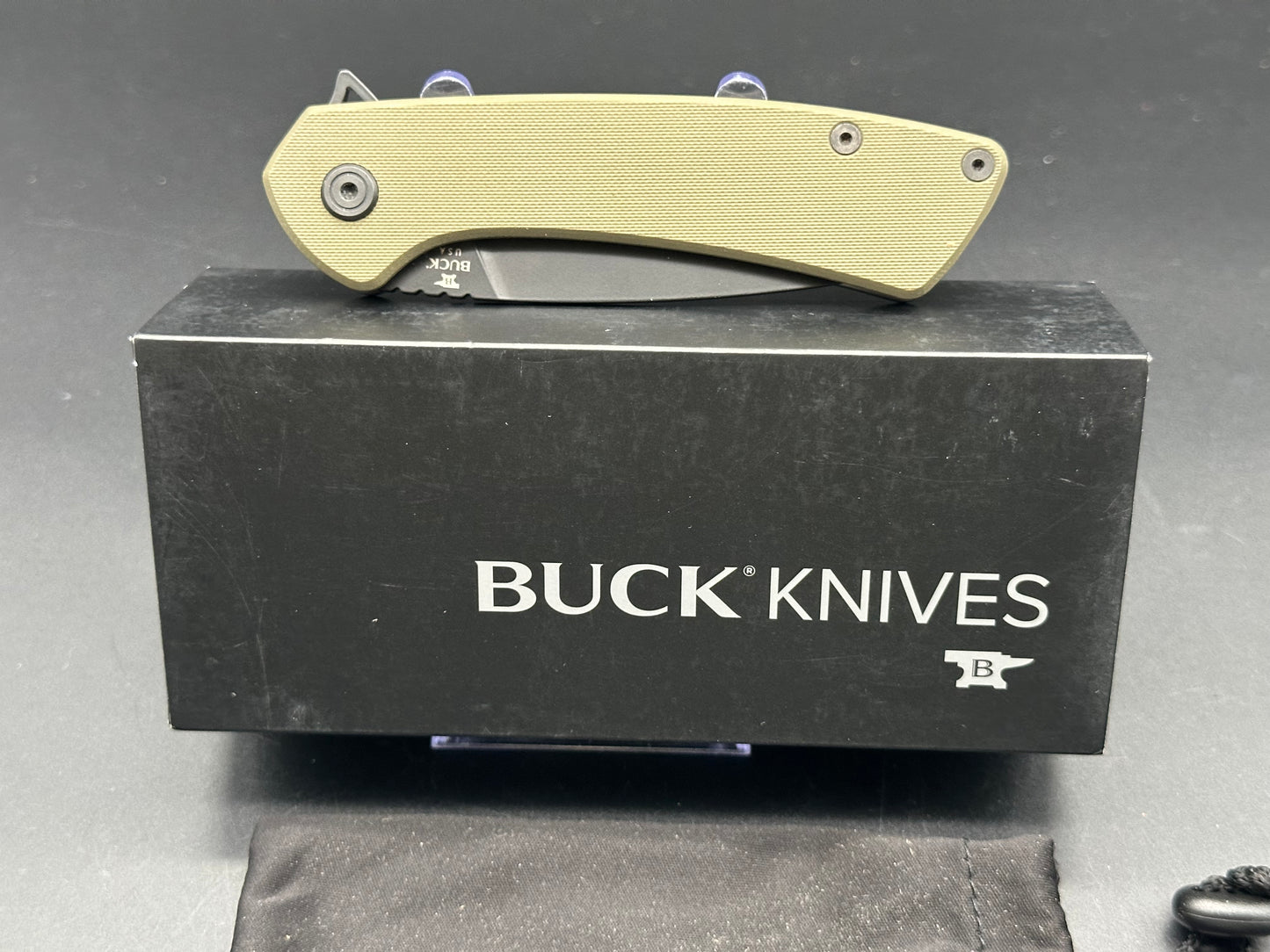 Buck 040 Onset Frame Lock Knife OD Green G-10 (3.4" Black S45VN)