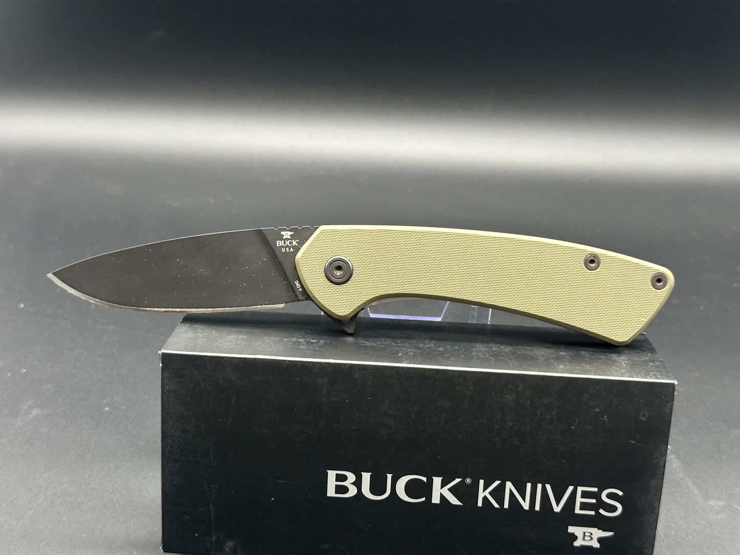 Buck 040 Onset Frame Lock Knife OD Green G-10 (3.4" Black S45VN)