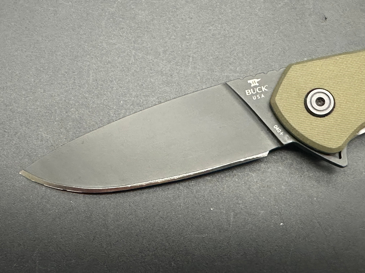 Buck 040 Onset Frame Lock Knife OD Green G-10 (3.4" Black S45VN)