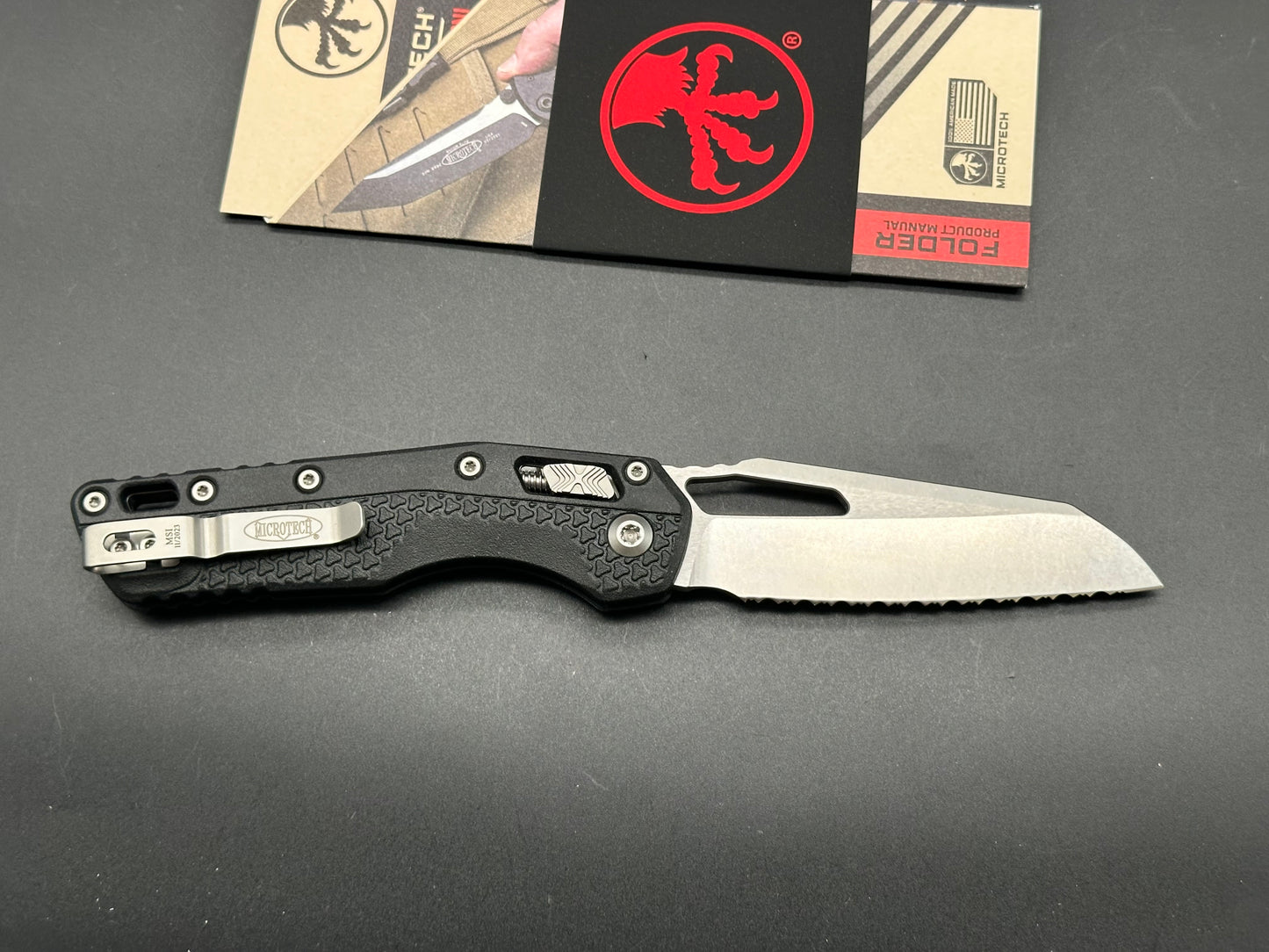 Microtech Standard Issue MSI Ram-Lok Knife Black Polymer (3.9" Apoc Full Serr)