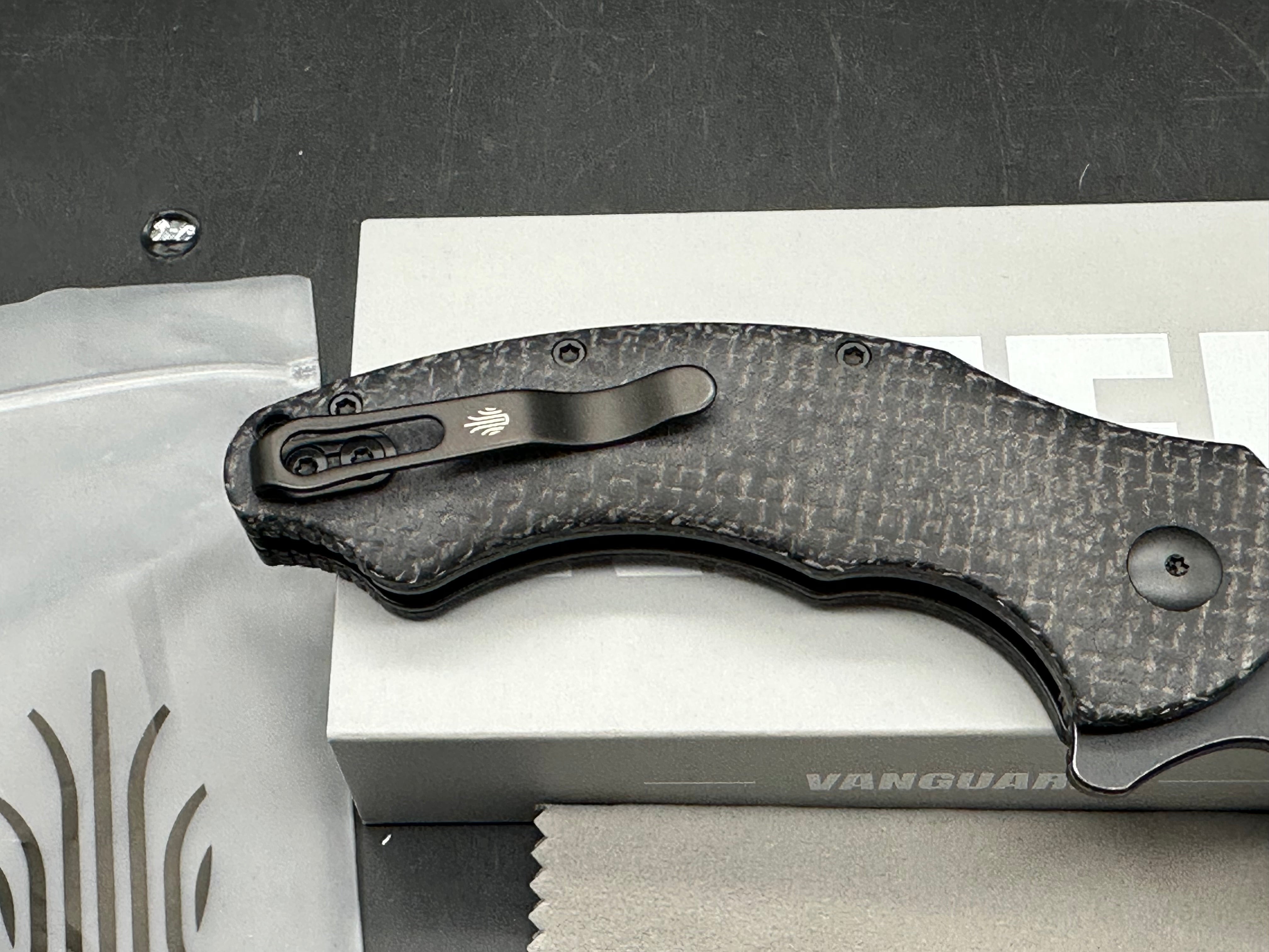 KIZER ROACH XL BLACK MICARTA HANDLE 14C28N DROP POINT PLAIN EDGE