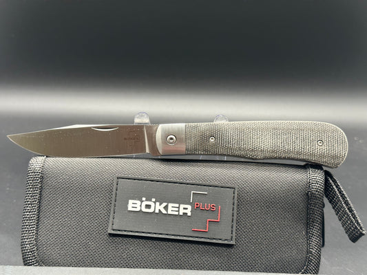 Boker Plus Bonfire Front Flipper Knife Green Canvas Micarta