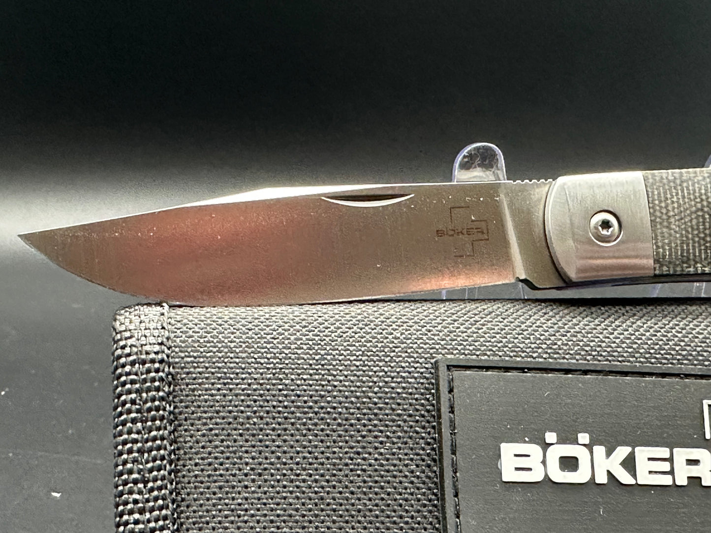 Boker Plus Bonfire Front Flipper Knife Green Canvas Micarta