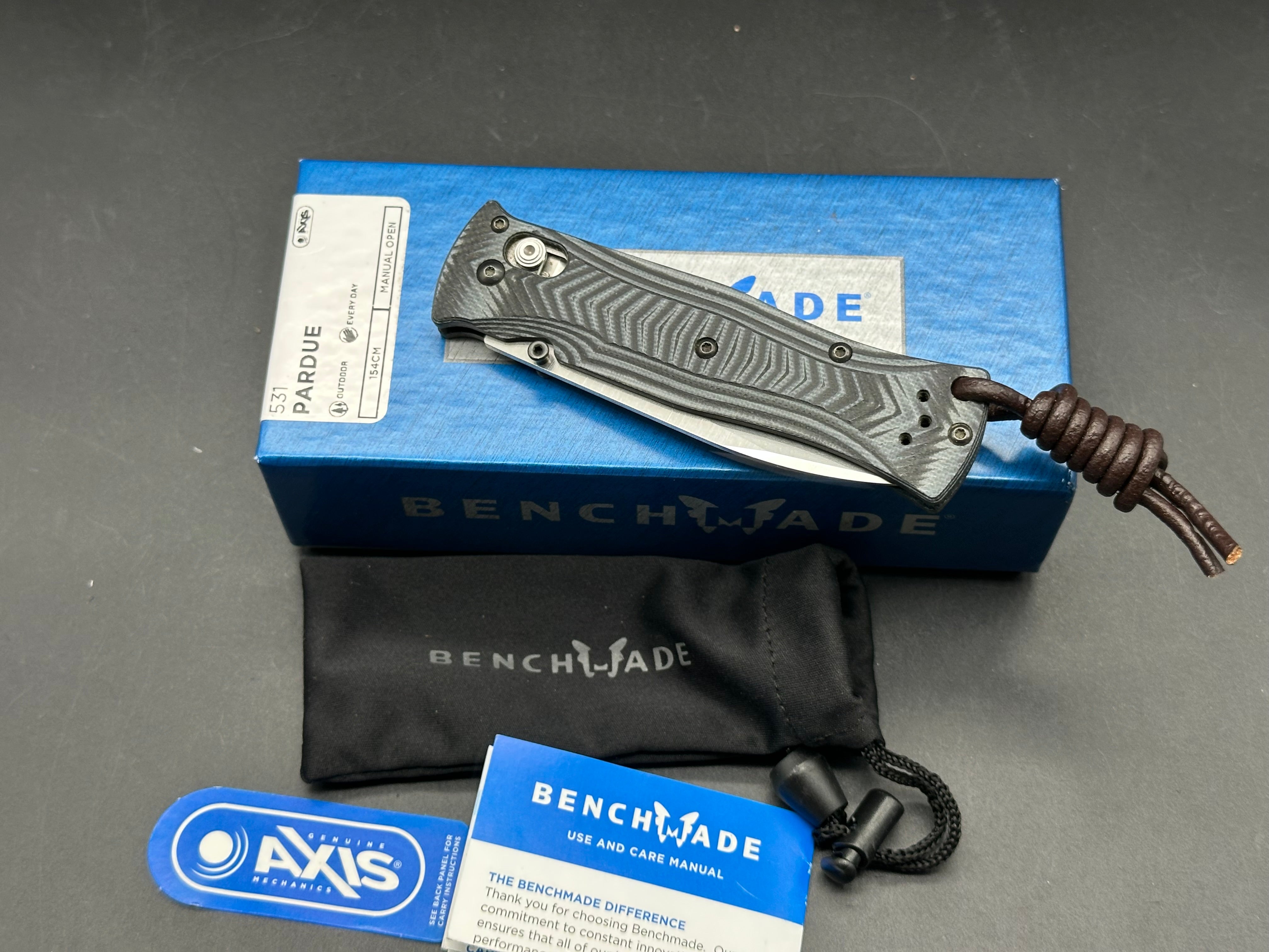 Benchmade Pardue Drop Point AXIS Lock Knife G-10 (3.25")