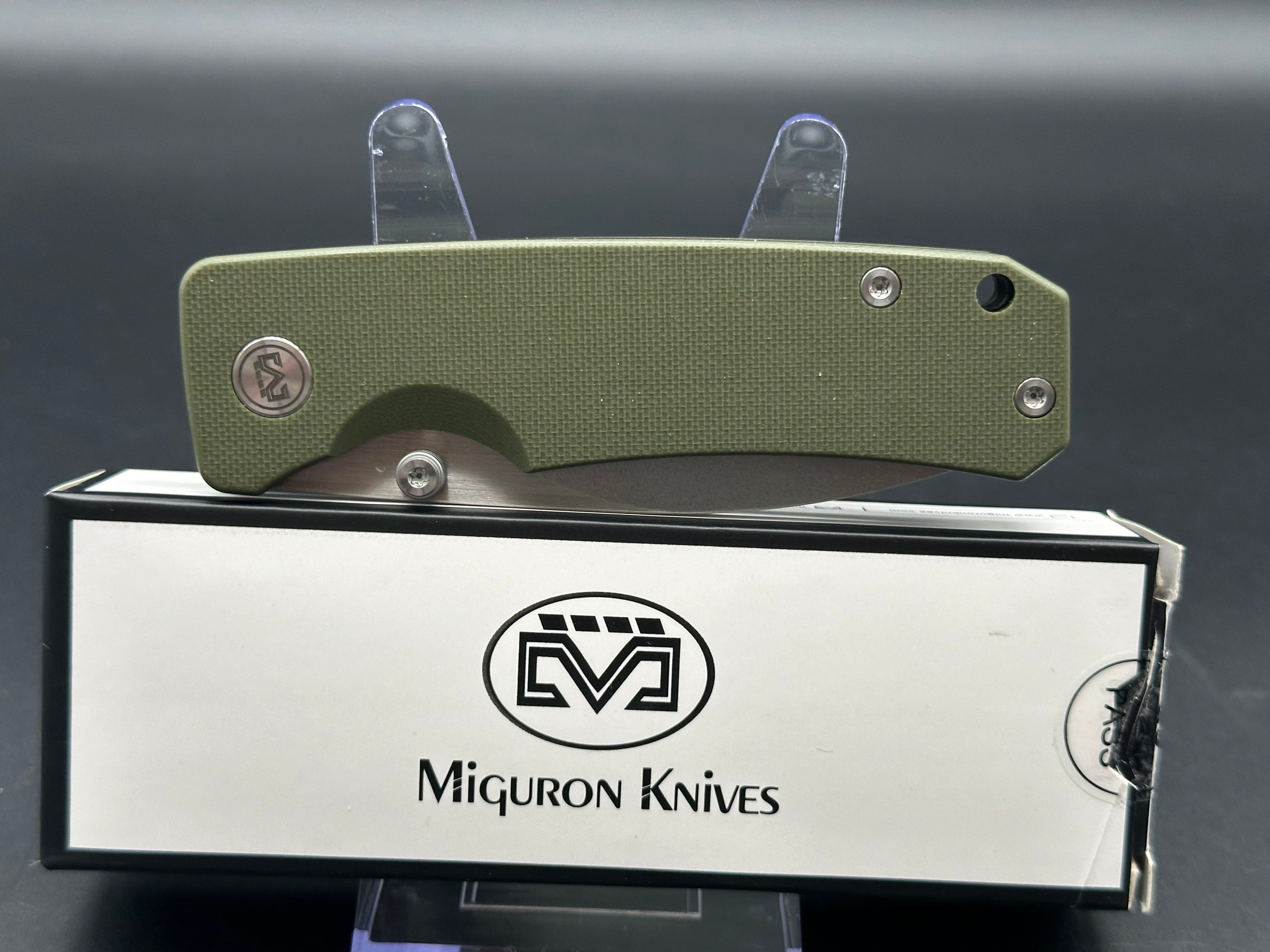 MIGURON PELORA FOLDING KNIFE GREEN G10 HANDLE 14C28N BLADE