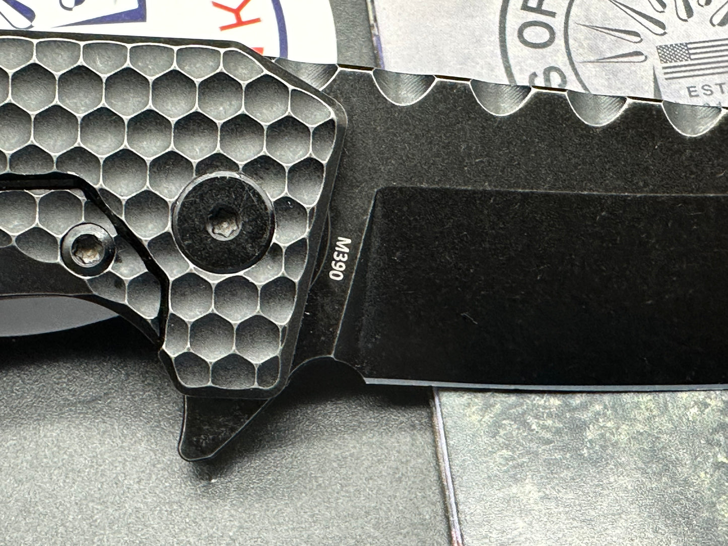 Off Grid Knives - Black Mamba V2/Black Milled Ti Frame/Wharncliffe/Blackout Bohler M390