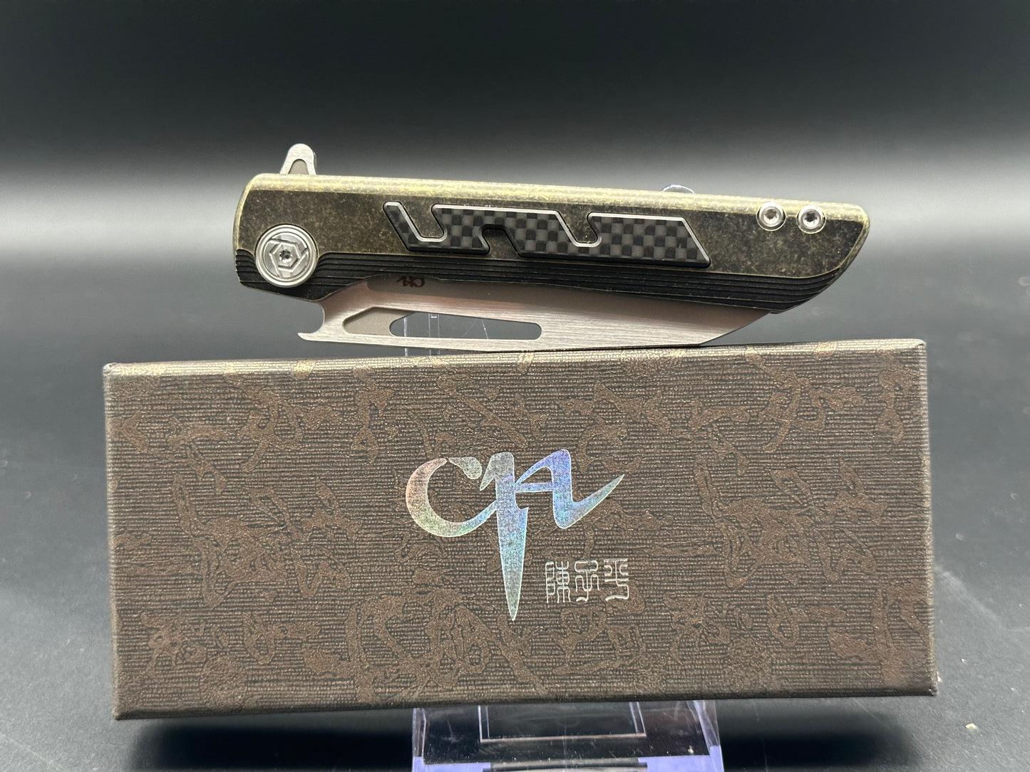 CH KNIVES BUTCHER 2 FLIPPER KNIFE BRONZE