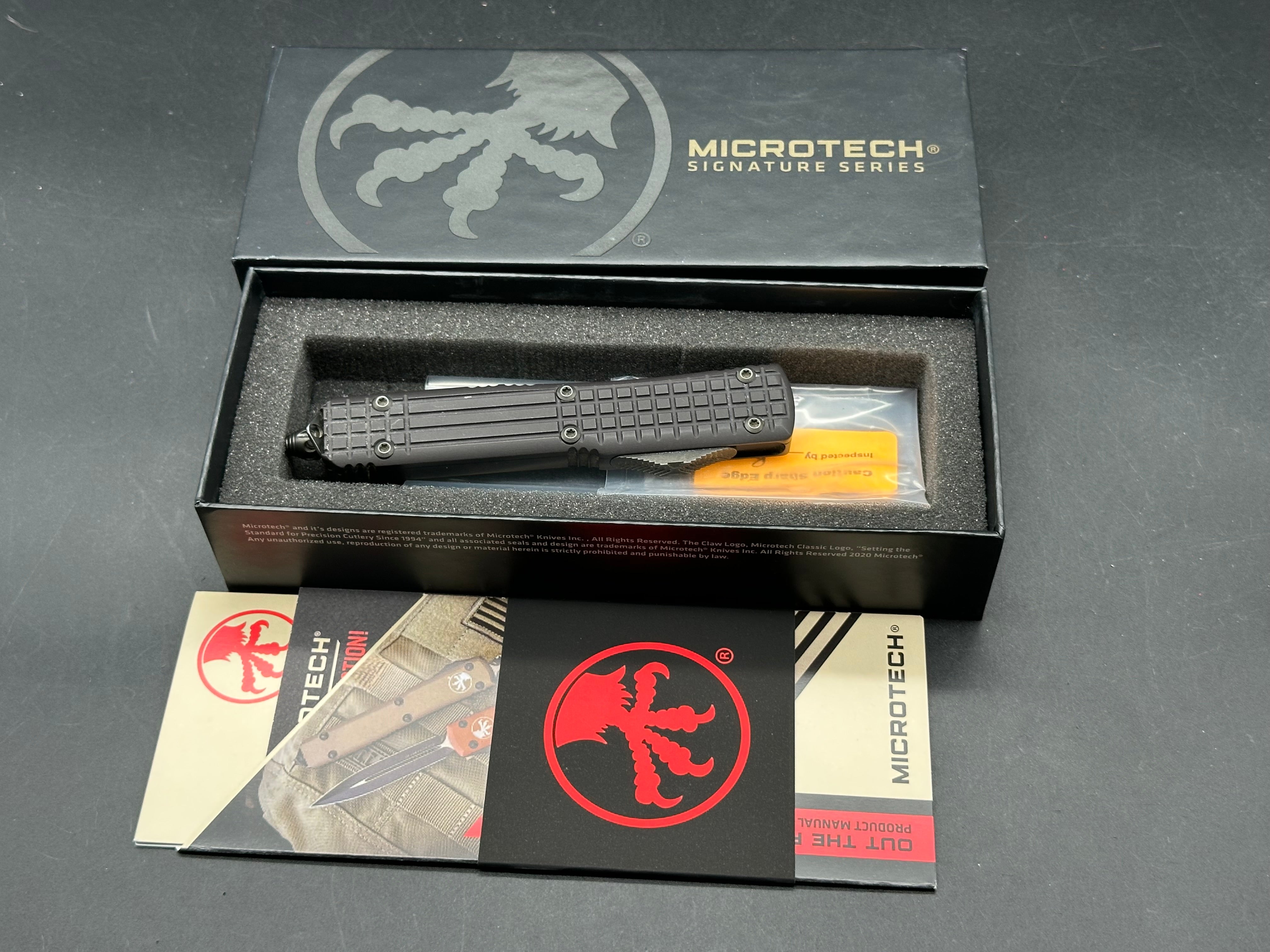 Microtech Ultratech, nickel boron internals, frag pattern