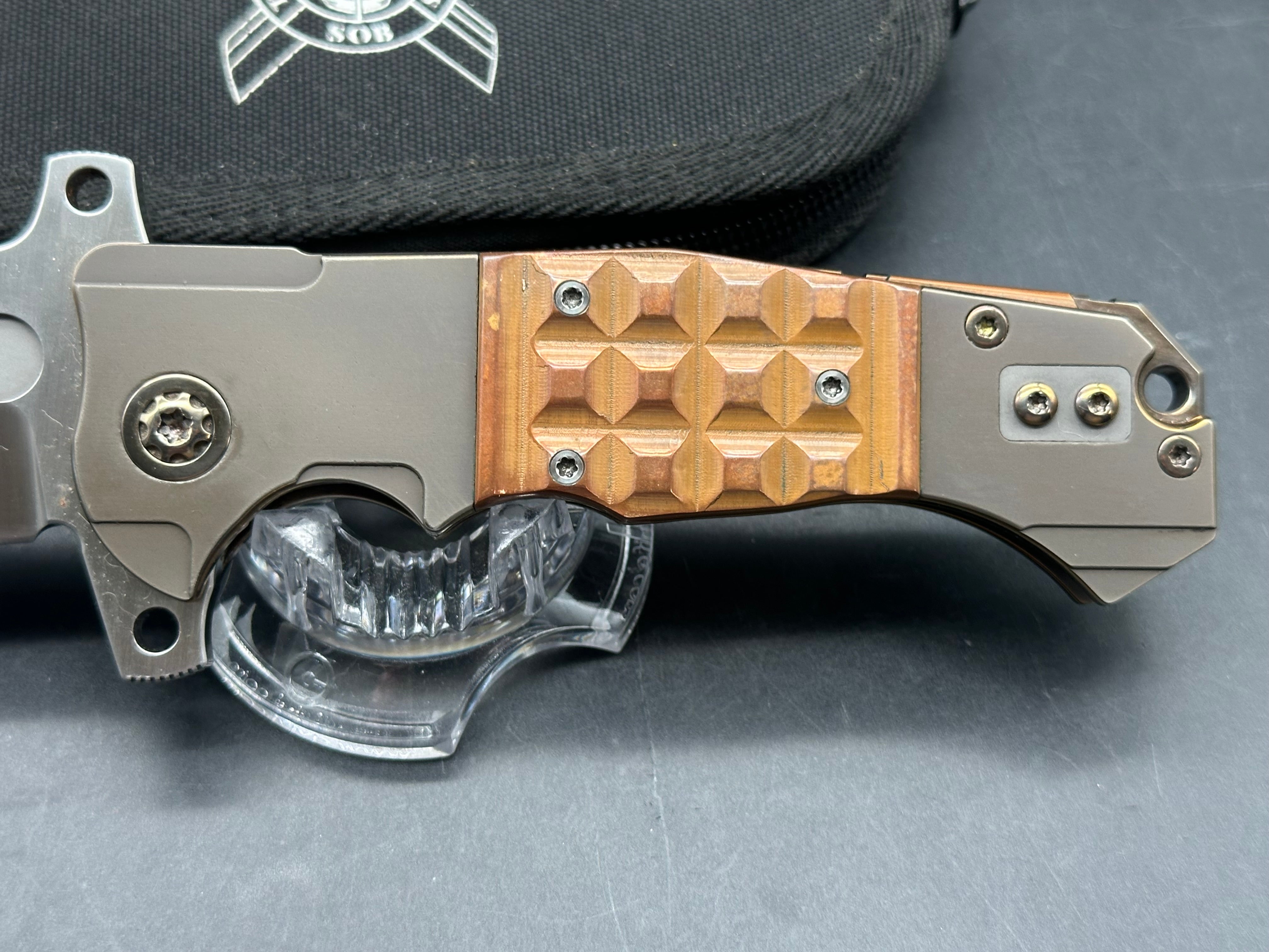 Andre De Villiers ADV Badlands Bowie copper inlay & back spacer - version 1 with deeper belly- one of one