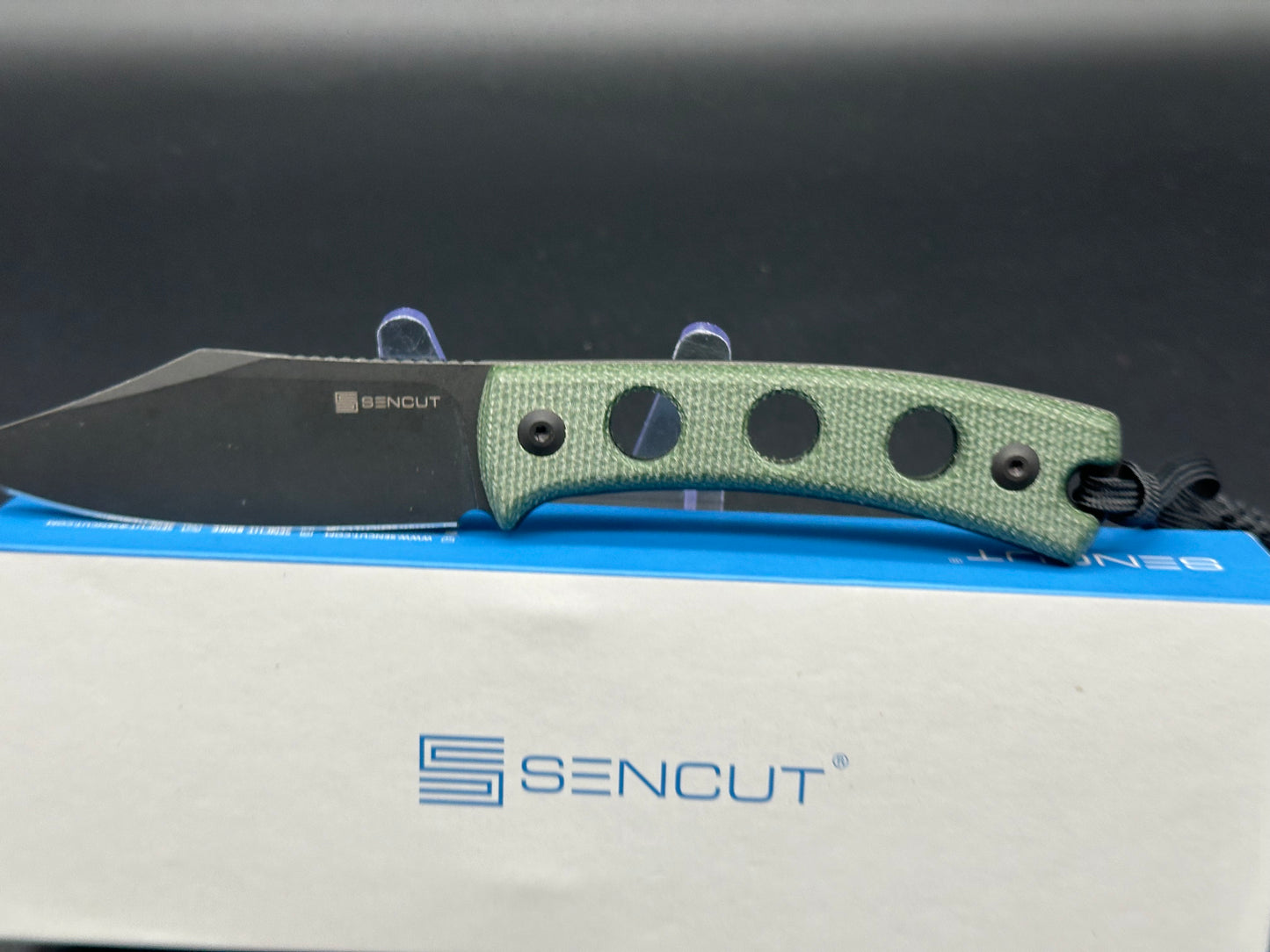 SENCUT Waxahachie Fixed Blade Knife Dark Green Micarta