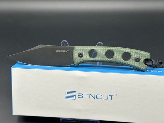 SENCUT Waxahachie Fixed Blade Knife Dark Green Micarta