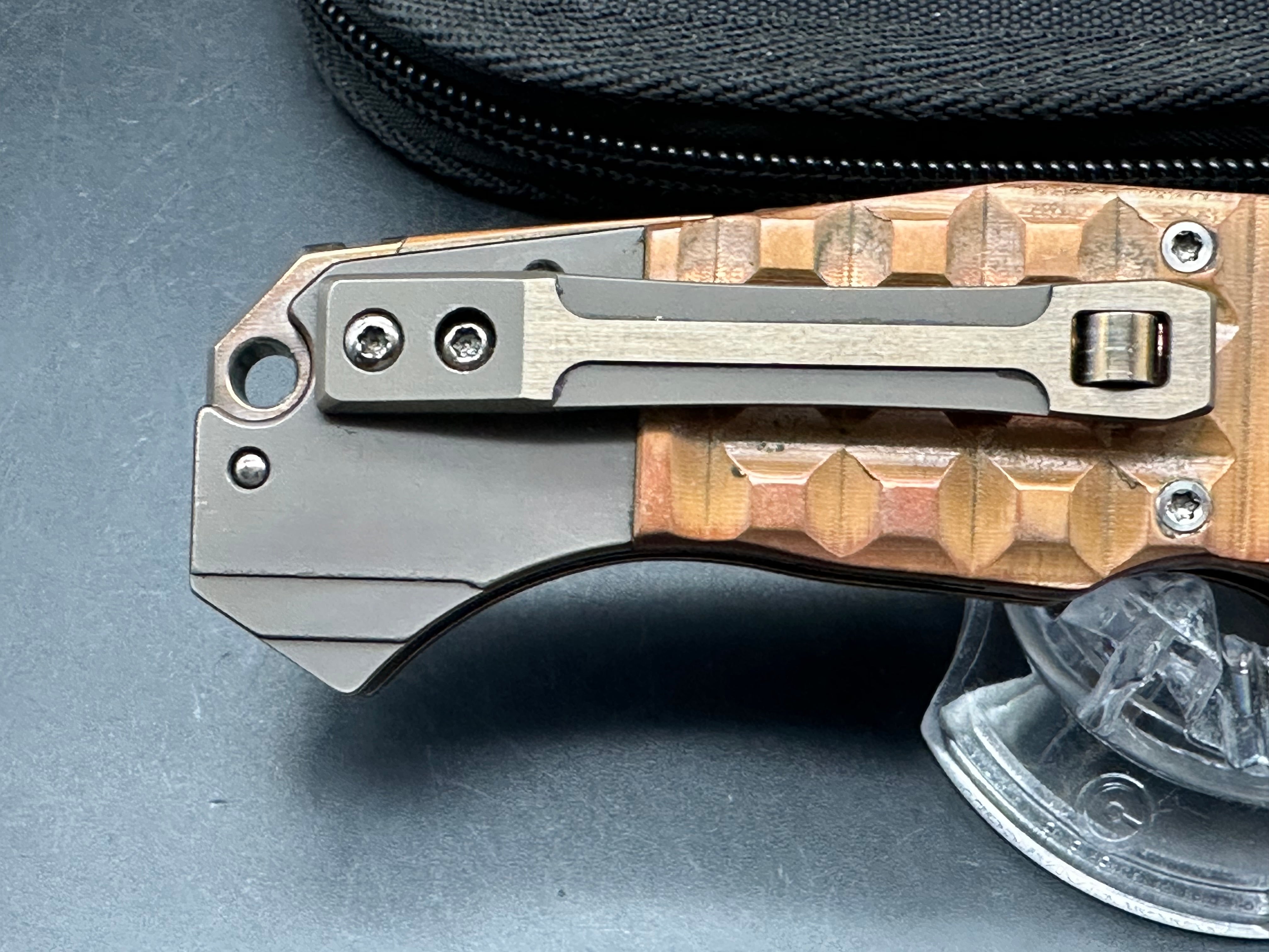 Andre De Villiers ADV Badlands Bowie copper inlay & back spacer - version 1 with deeper belly- one of one