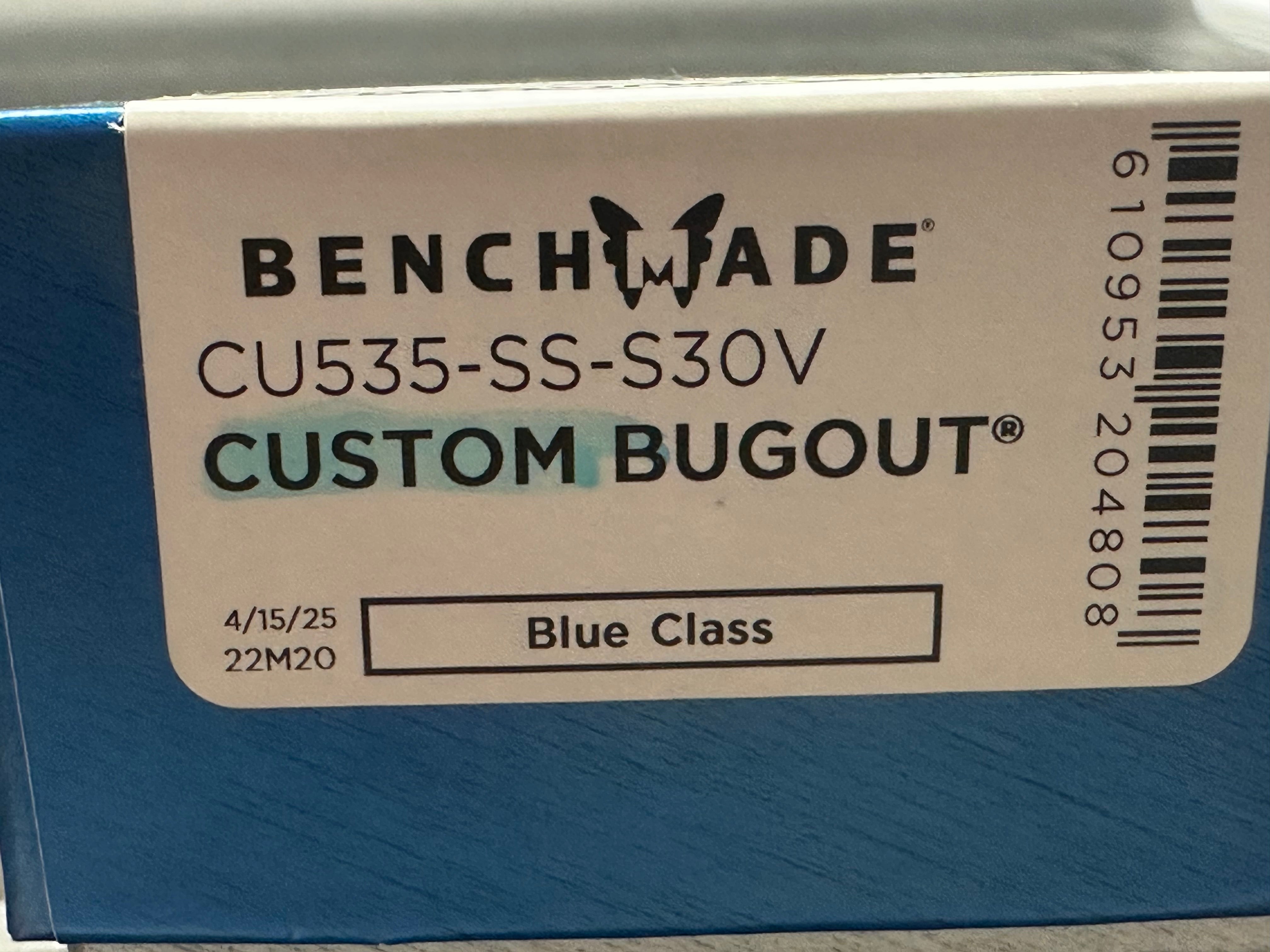 Benchmade Bugout-Custom 3.25" CPM S30V  Stonewash Blade with Dark Gray Grivory Scales