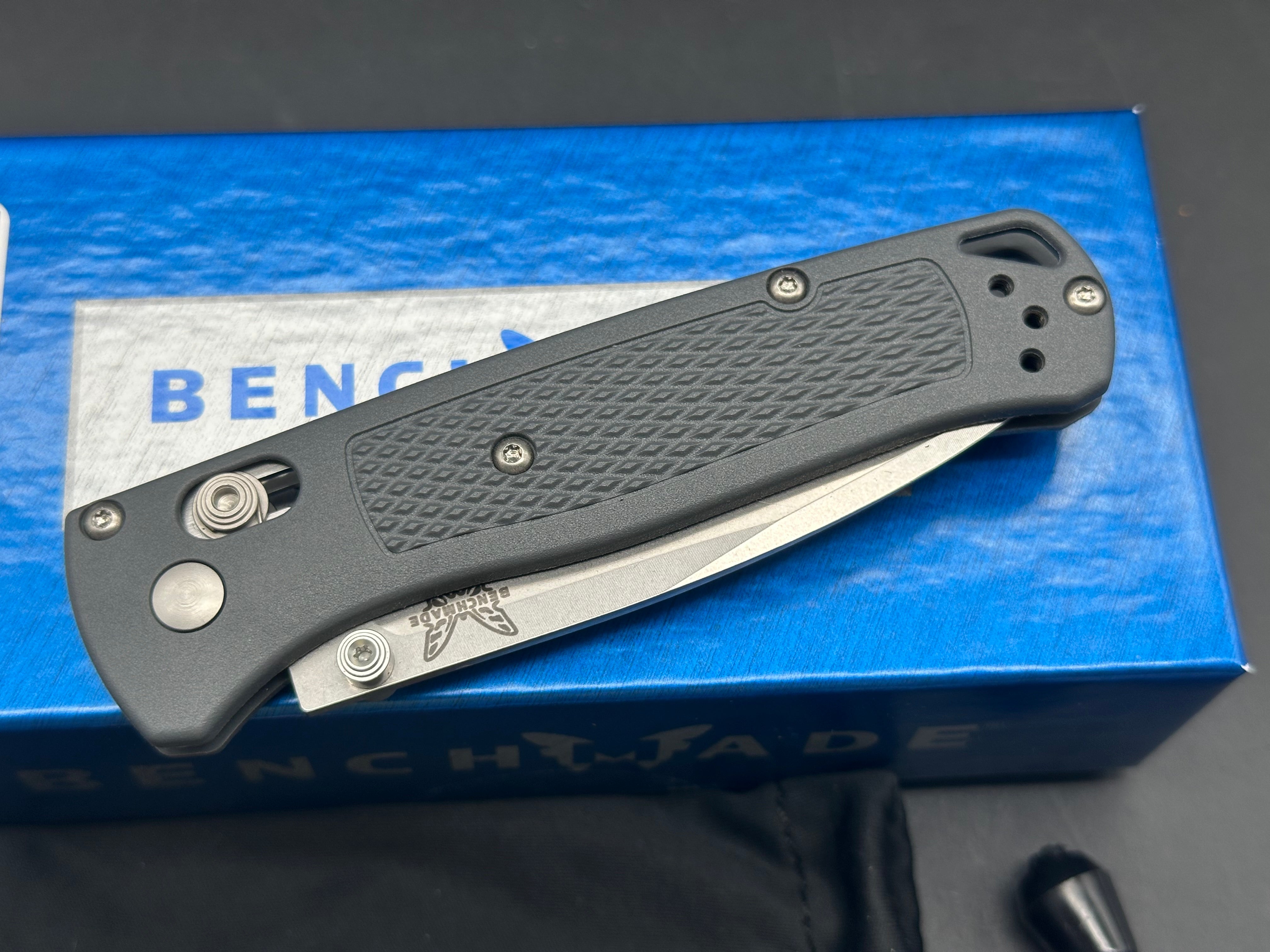 Benchmade Bugout-Custom 3.25" CPM S30V  Stonewash Blade with Dark Gray Grivory Scales