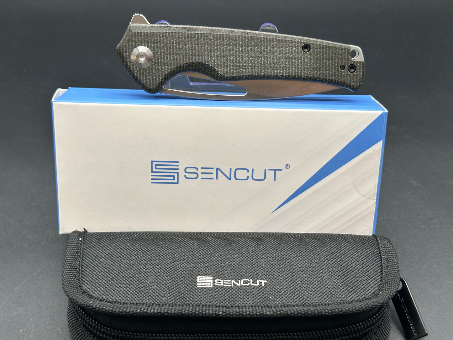 SENCUT Mims Knife dark green micarta