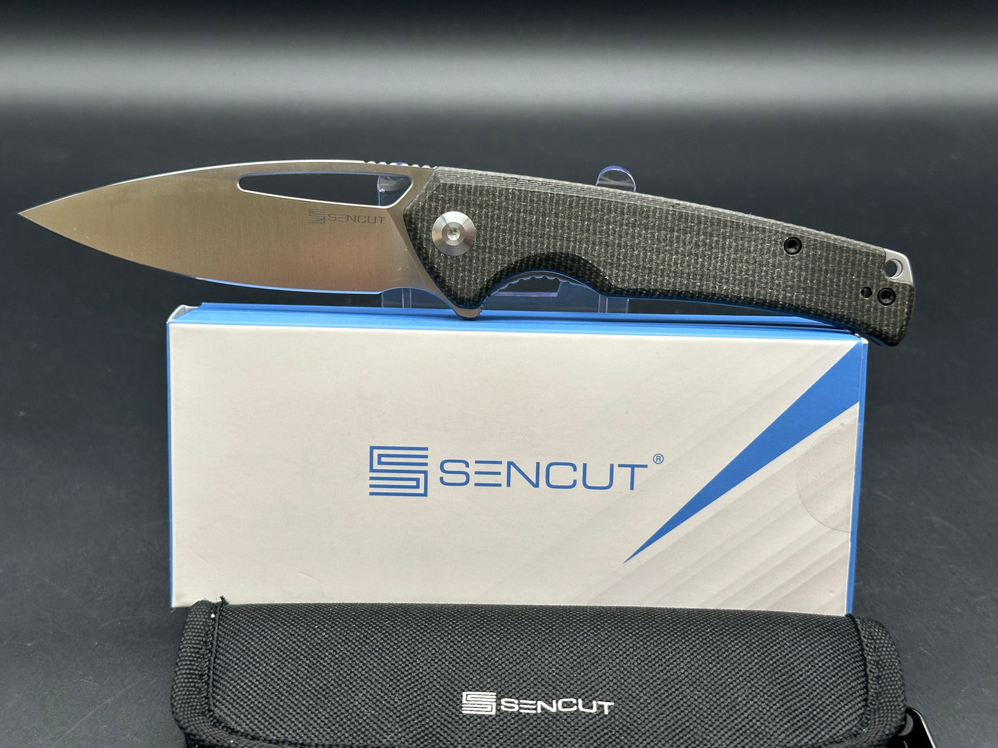 SENCUT Mims Knife dark green micarta