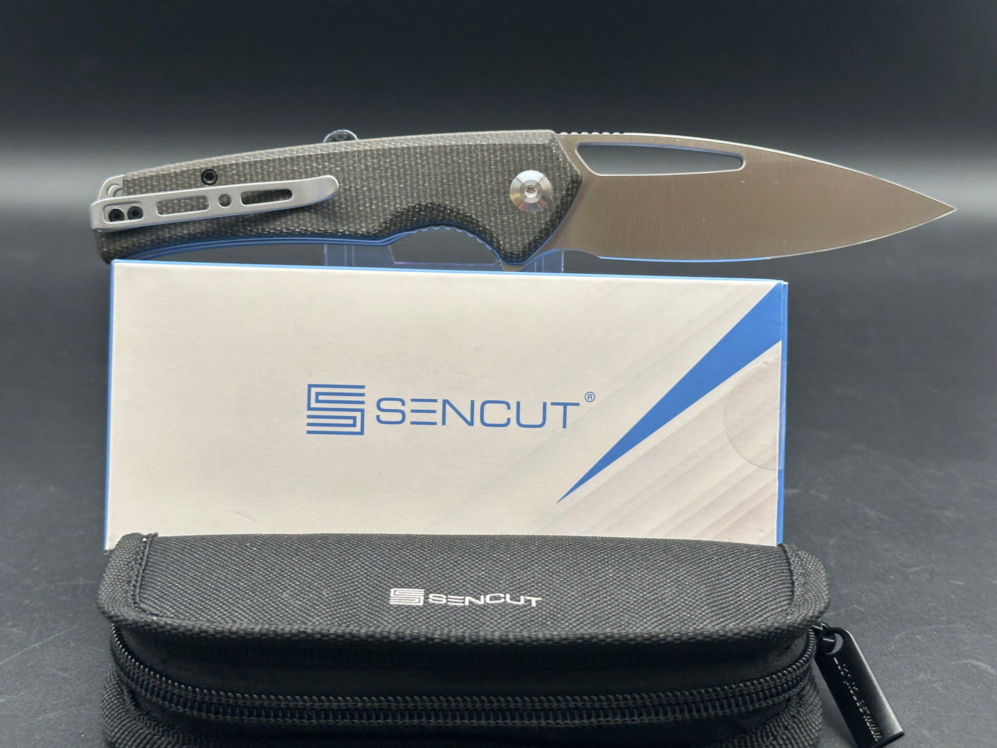 SENCUT Mims Knife dark green micarta