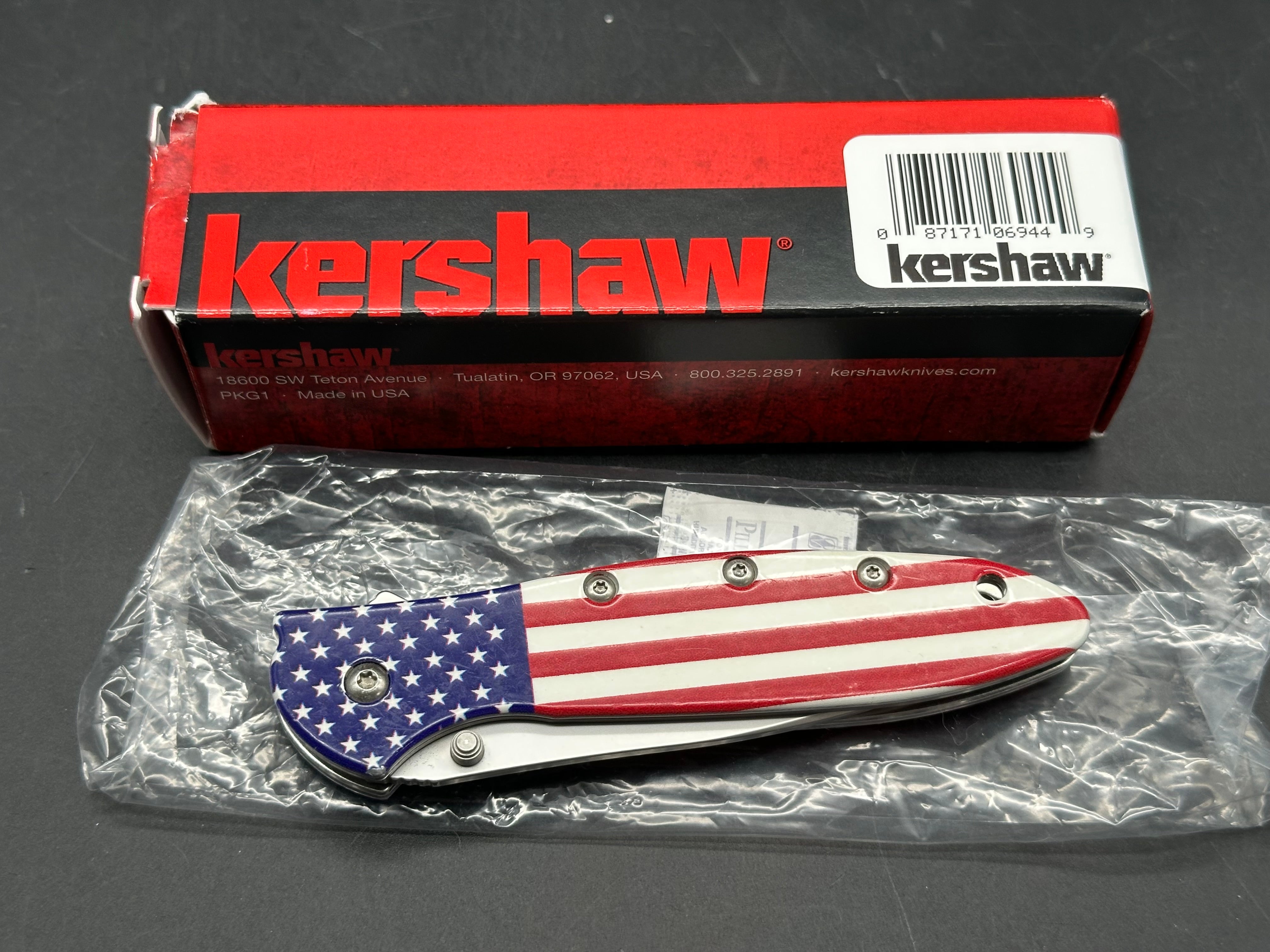 Kershaw Leek USA Flag