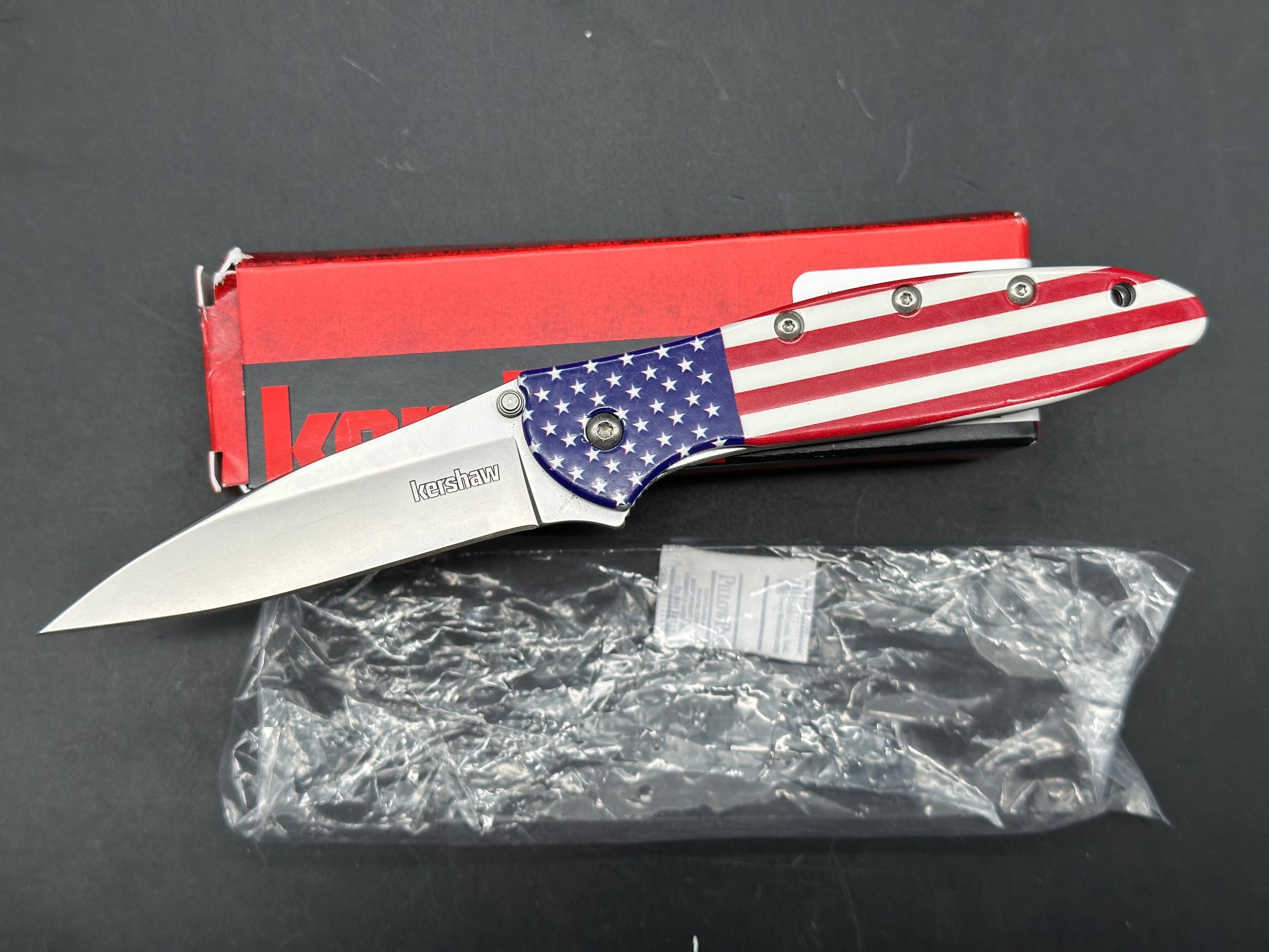 Kershaw Leek USA Flag