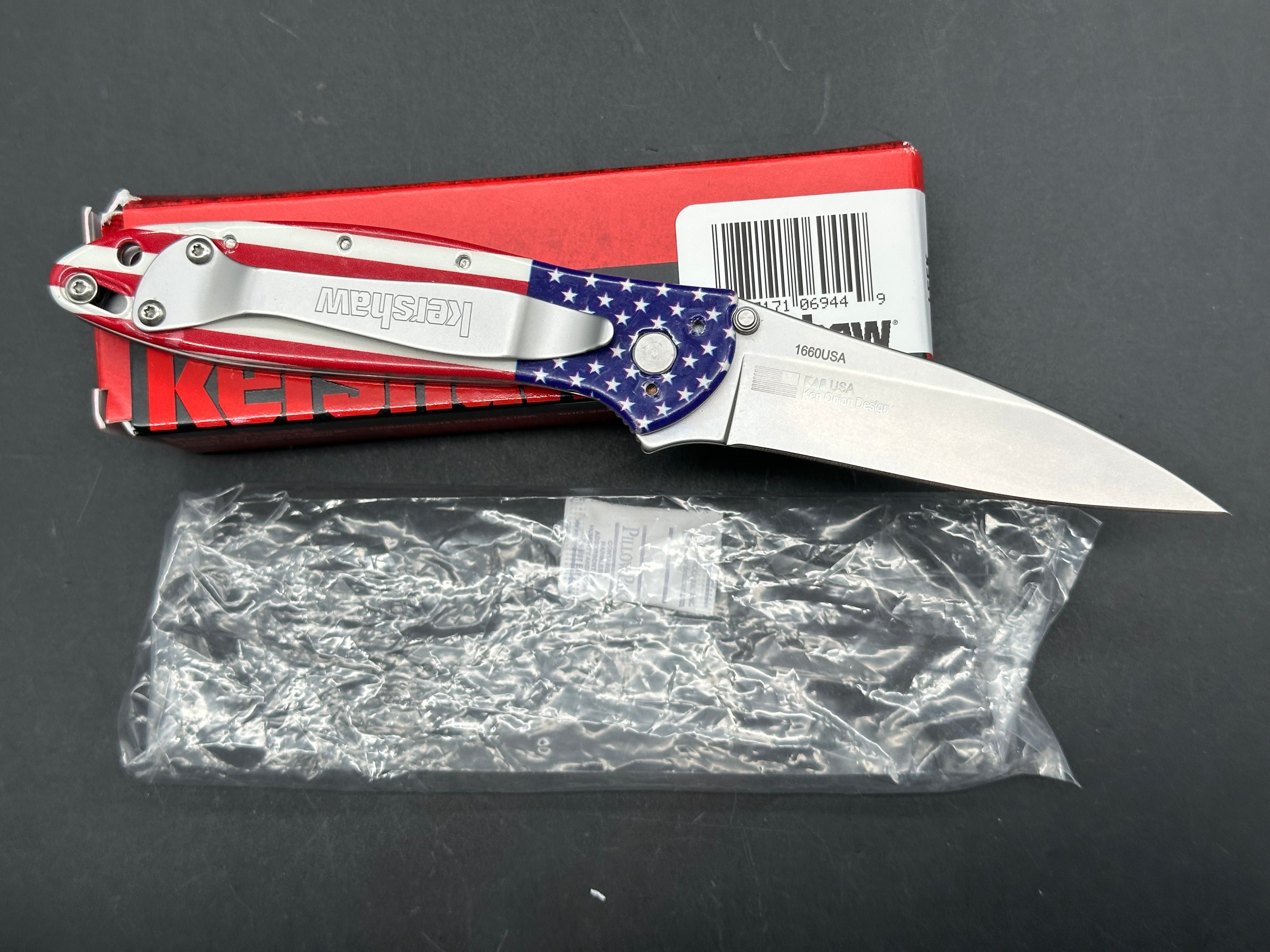 Kershaw Leek USA Flag