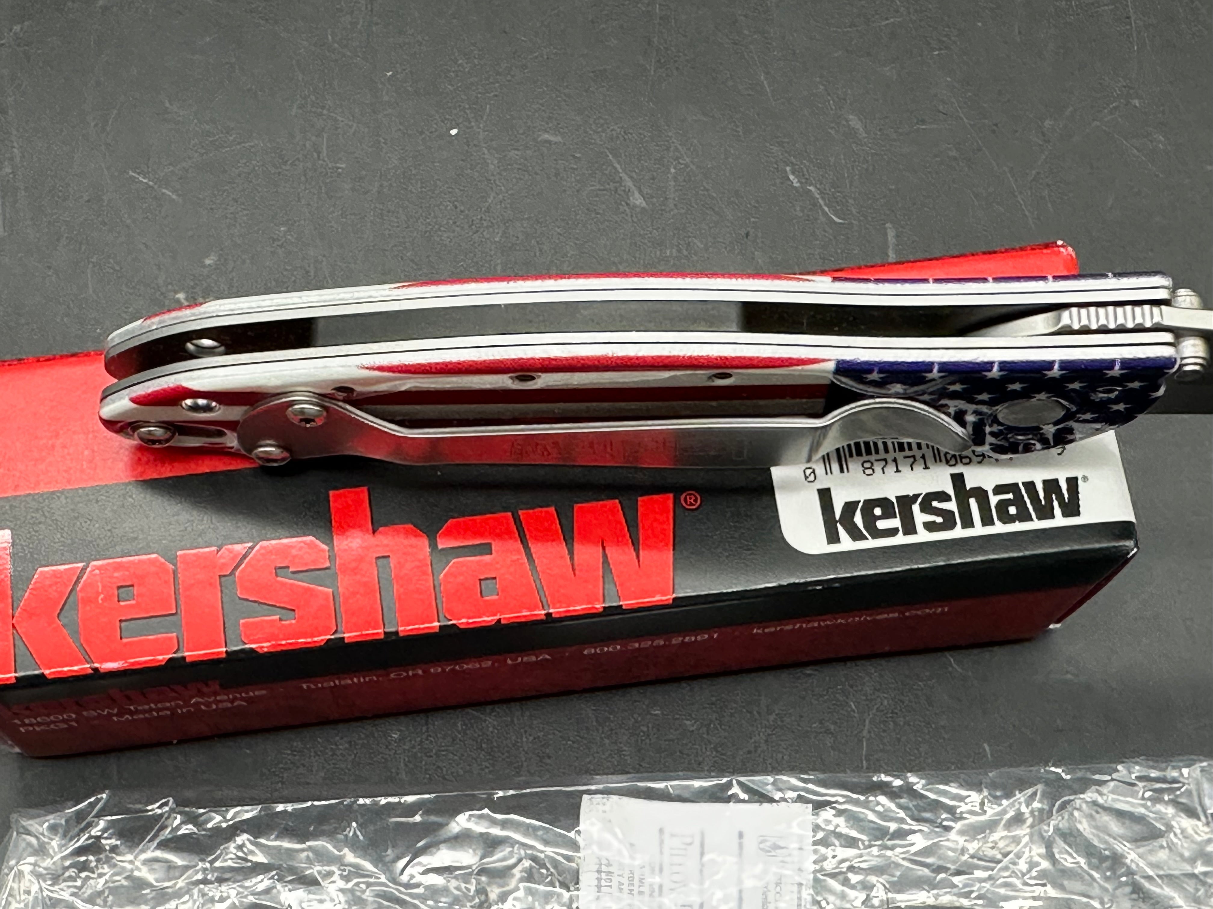 Kershaw Leek USA Flag
