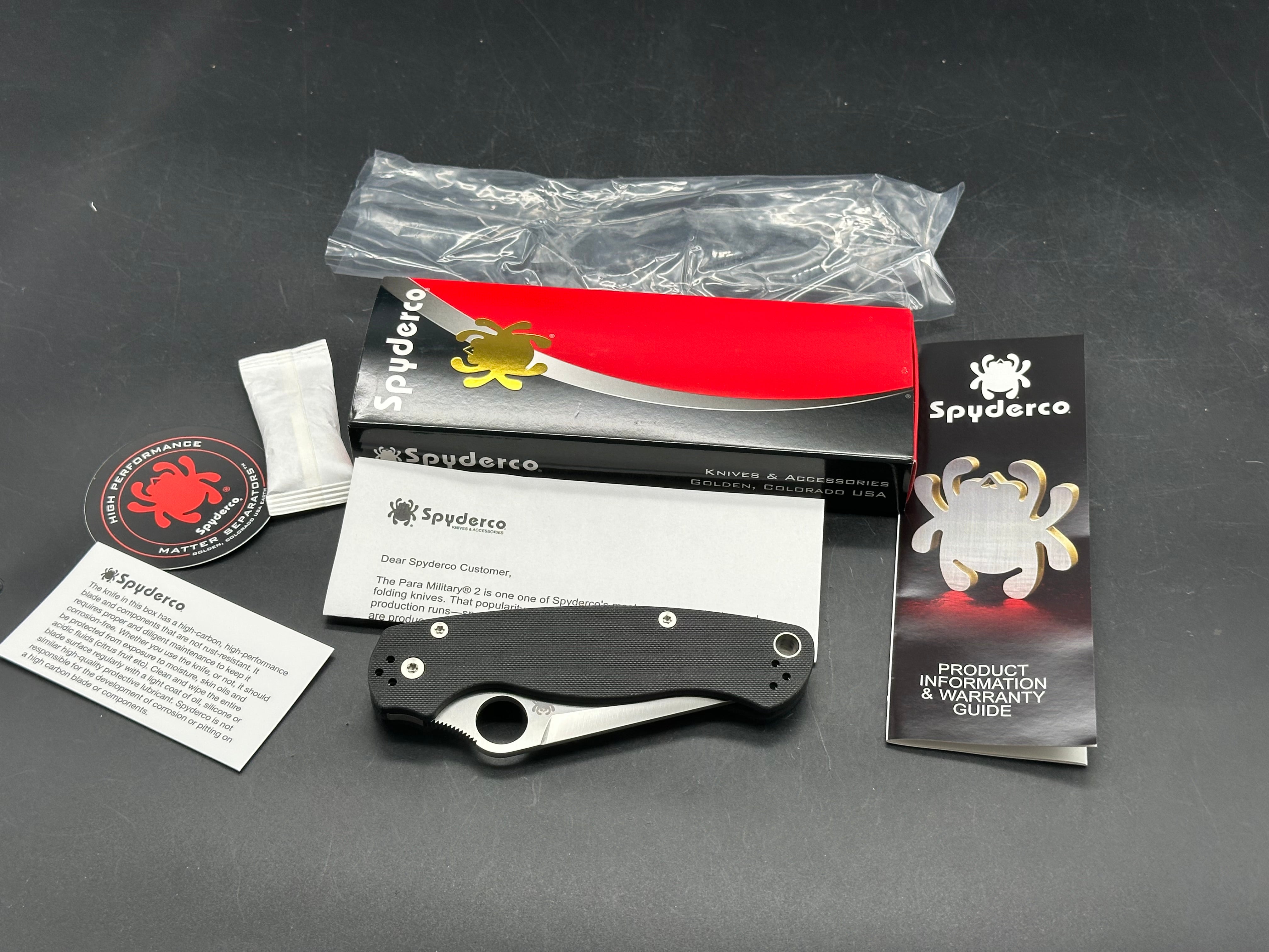 Spyderco Paramilitary 2 Exclusive Tanto Compression Lock Knife G-10 (3.4" Satin)