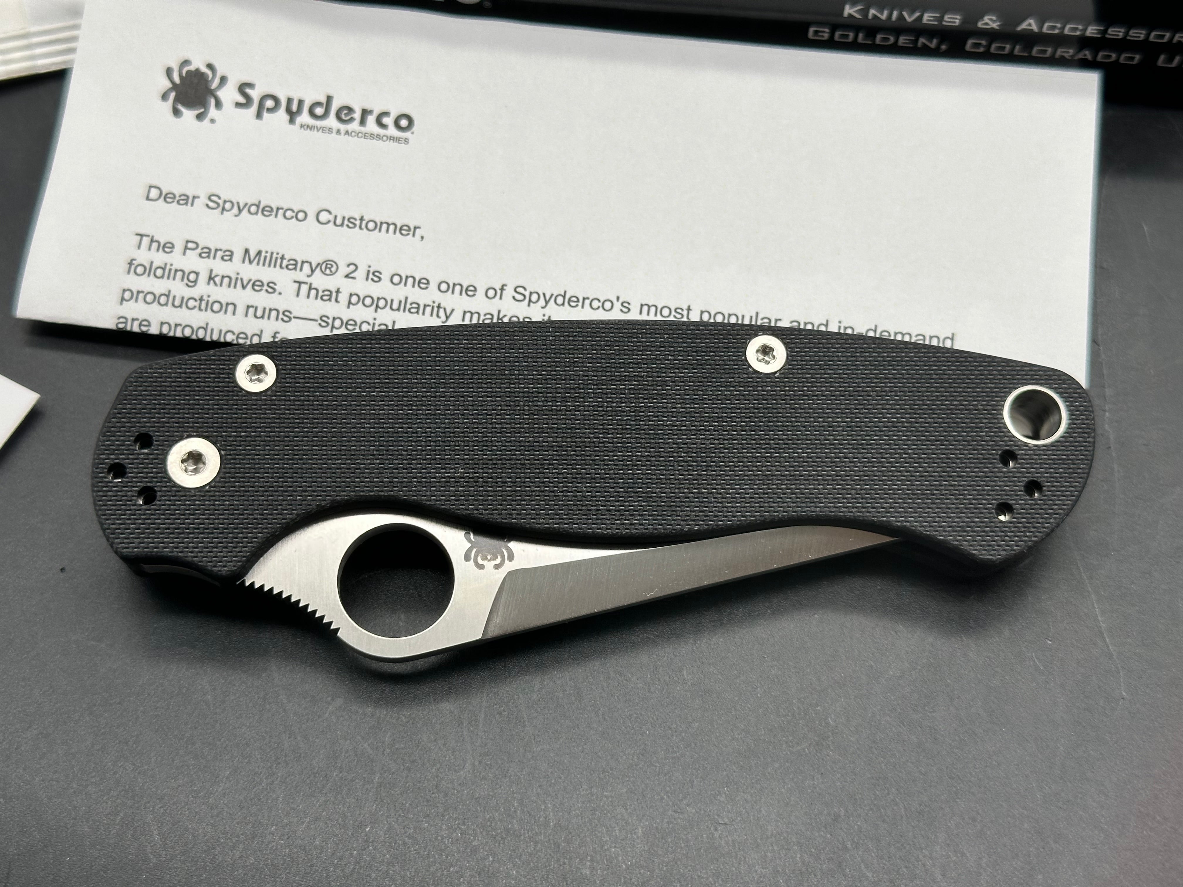 Spyderco Paramilitary 2 Exclusive Tanto Compression Lock Knife G-10 (3.4" Satin)