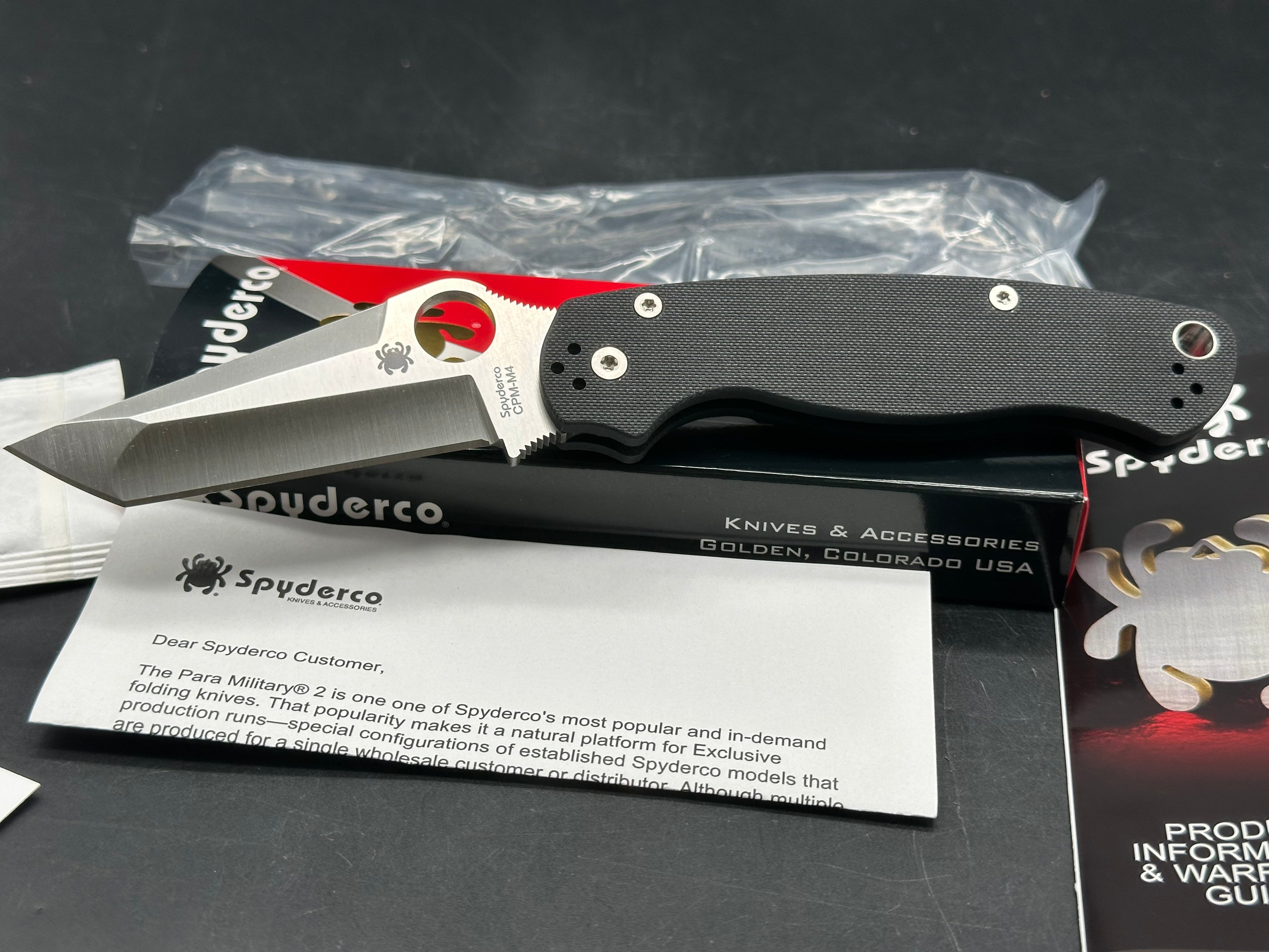Spyderco Paramilitary 2 Exclusive Tanto Compression Lock Knife G-10 (3.4" Satin)
