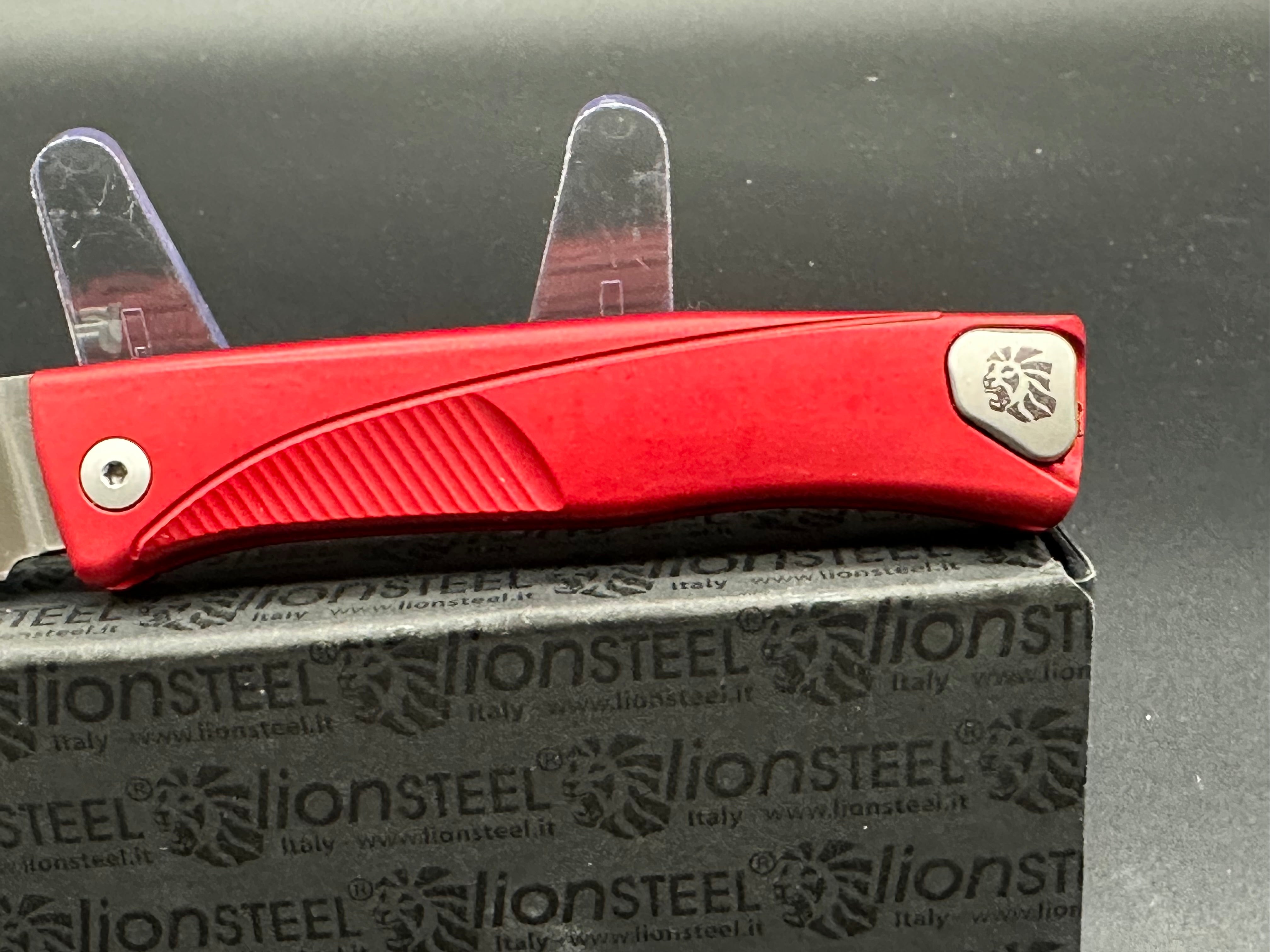 LionSteel Thrill Integral Slip Joint Knife Red Al (Satin) TL-A-RS