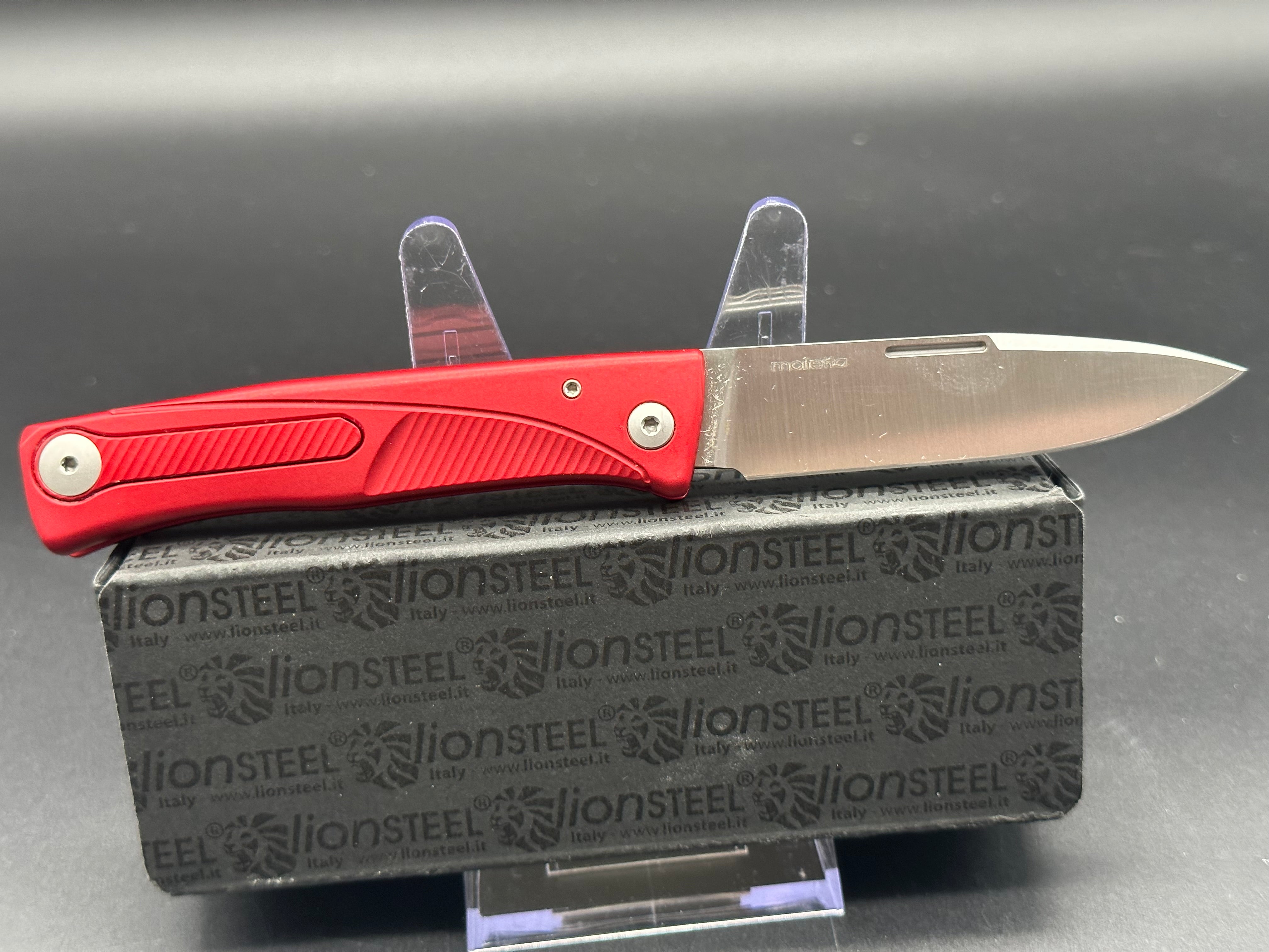 LionSteel Thrill Integral Slip Joint Knife Red Al (Satin) TL-A-RS