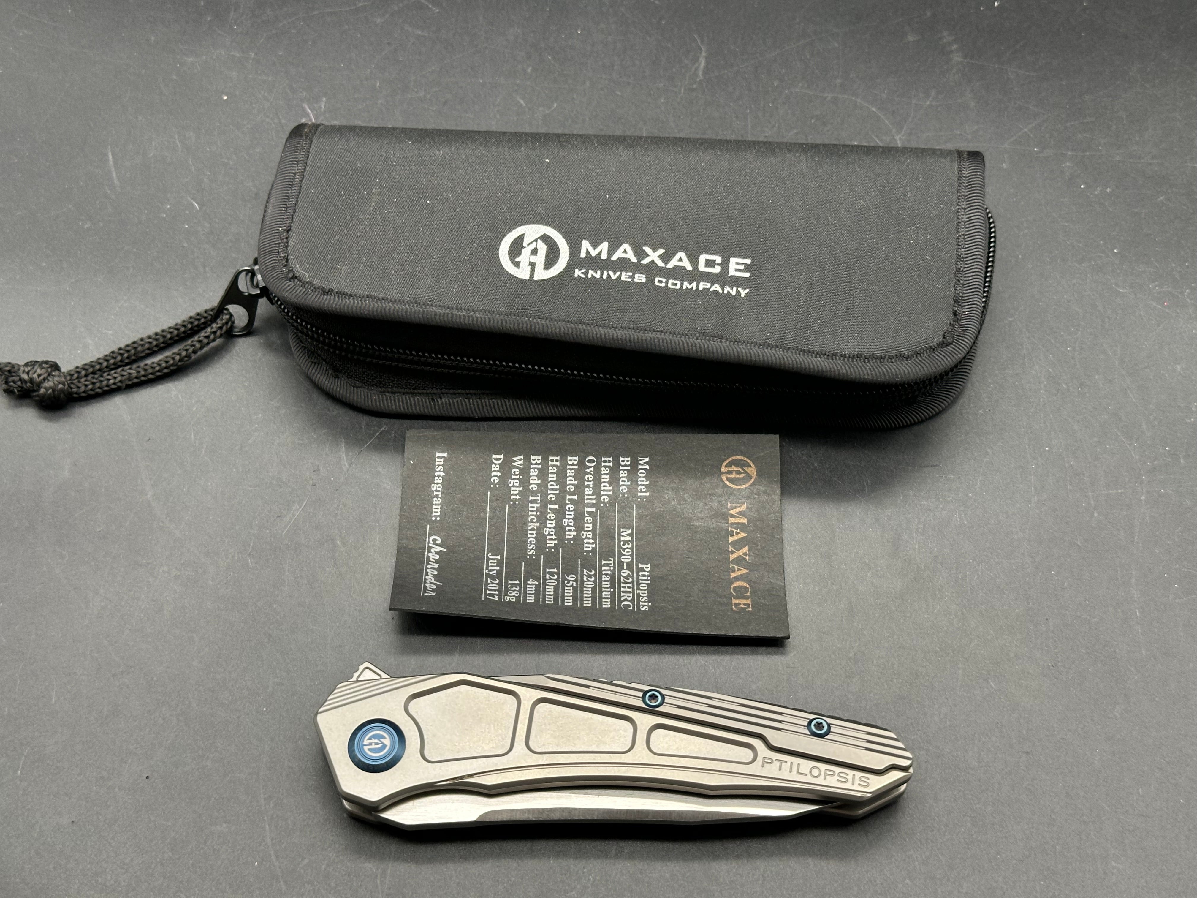 Maxace Ptilopsis titanium/m390