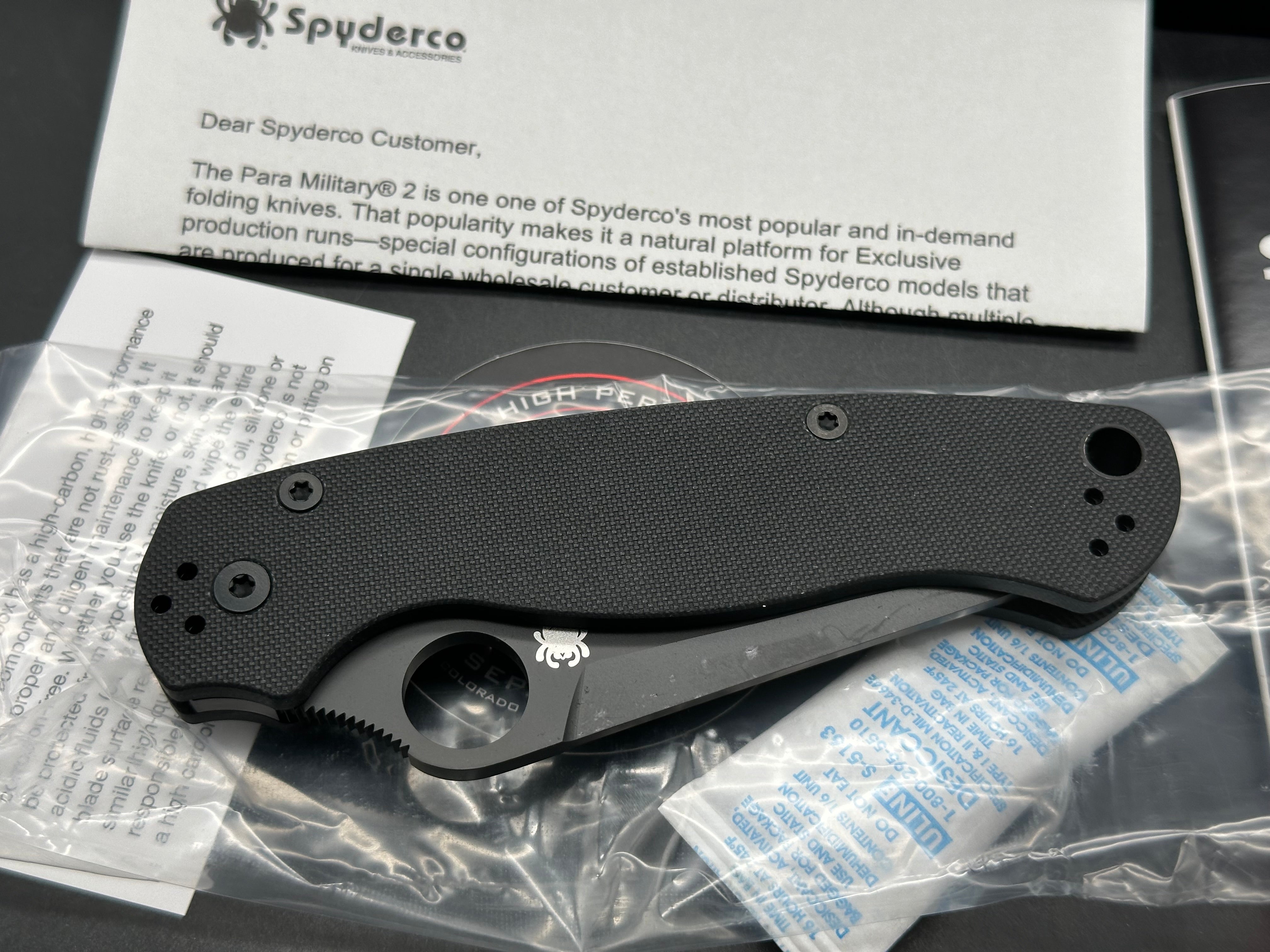 Spyderco Paramilitary 2 Tanto Compression Lock Knife Black G-10 (3.4" Black M4)