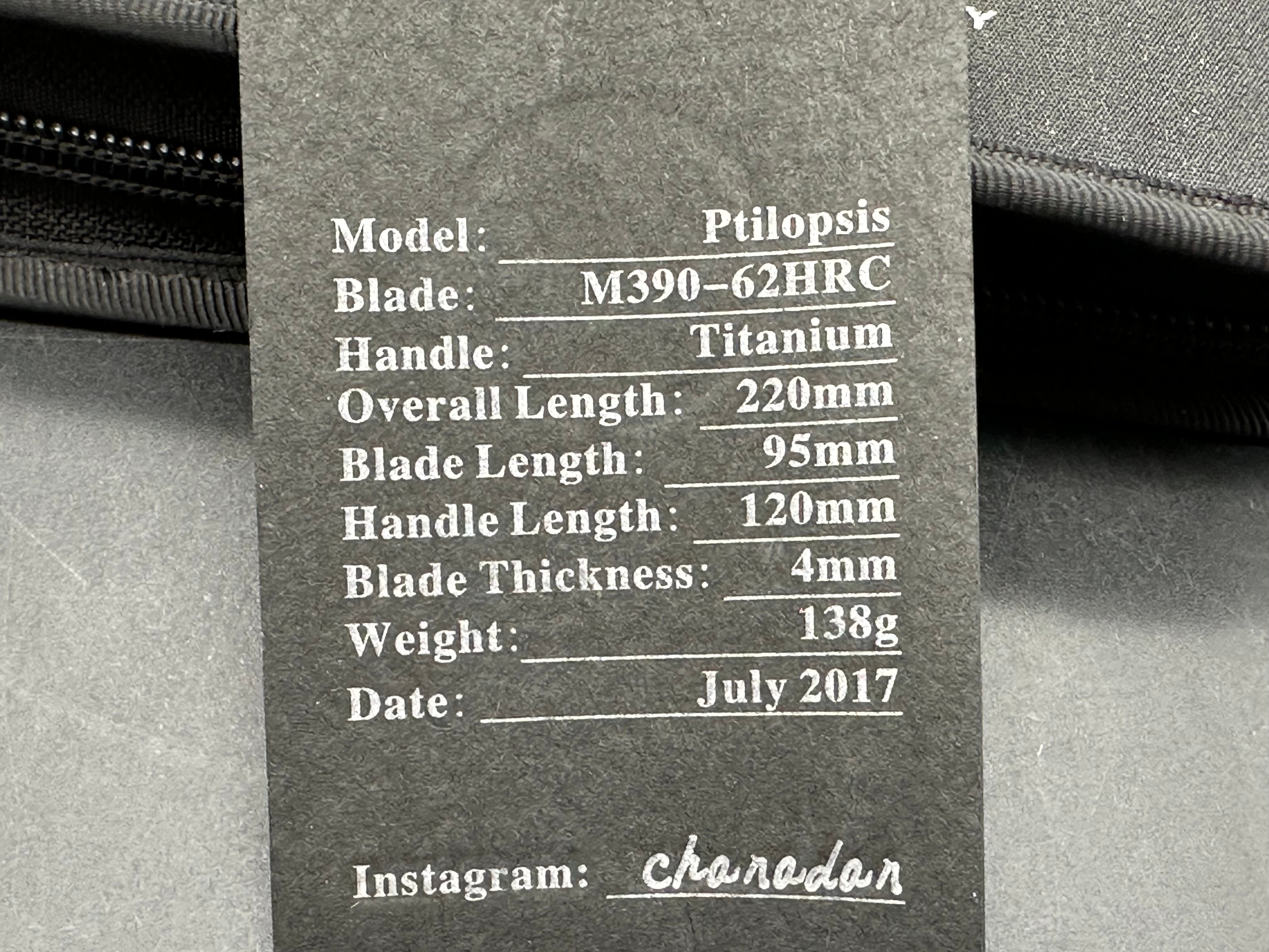 Maxace Ptilopsis titanium/m390
