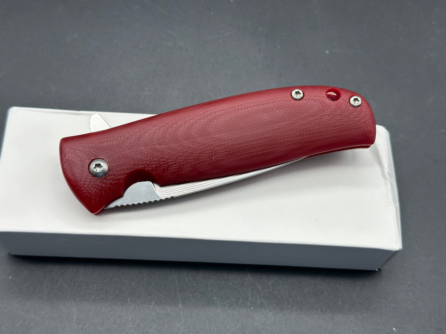 North Arm Skaha Original, 3.3" S35VN CNC Milled Blade with Red G10 Handle (10/16)