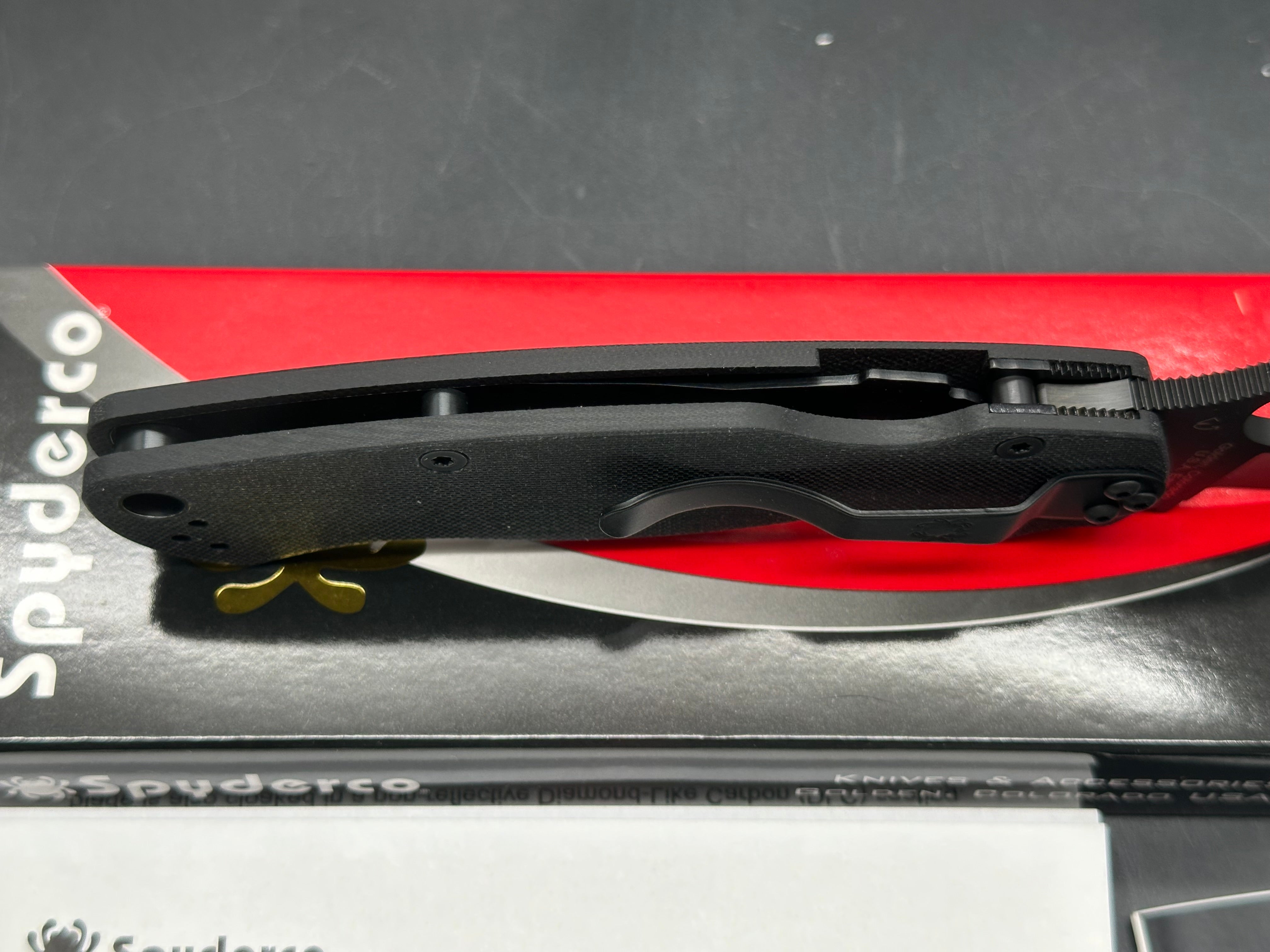Spyderco Paramilitary 2 Tanto Compression Lock Knife Black G-10 (3.4" Black M4)