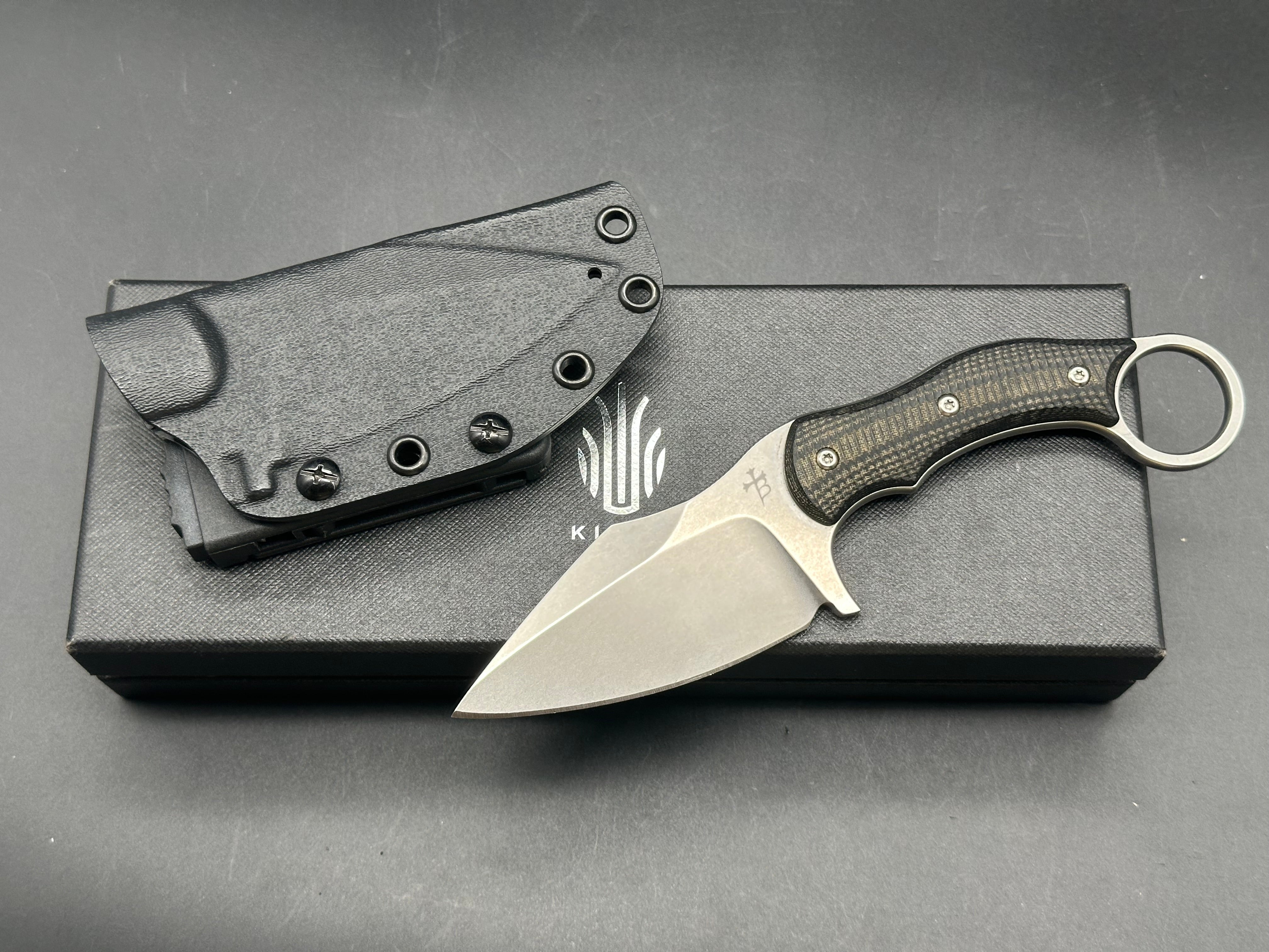 SRambit Stonewash 3.6" Blade w/ Micarta Handle