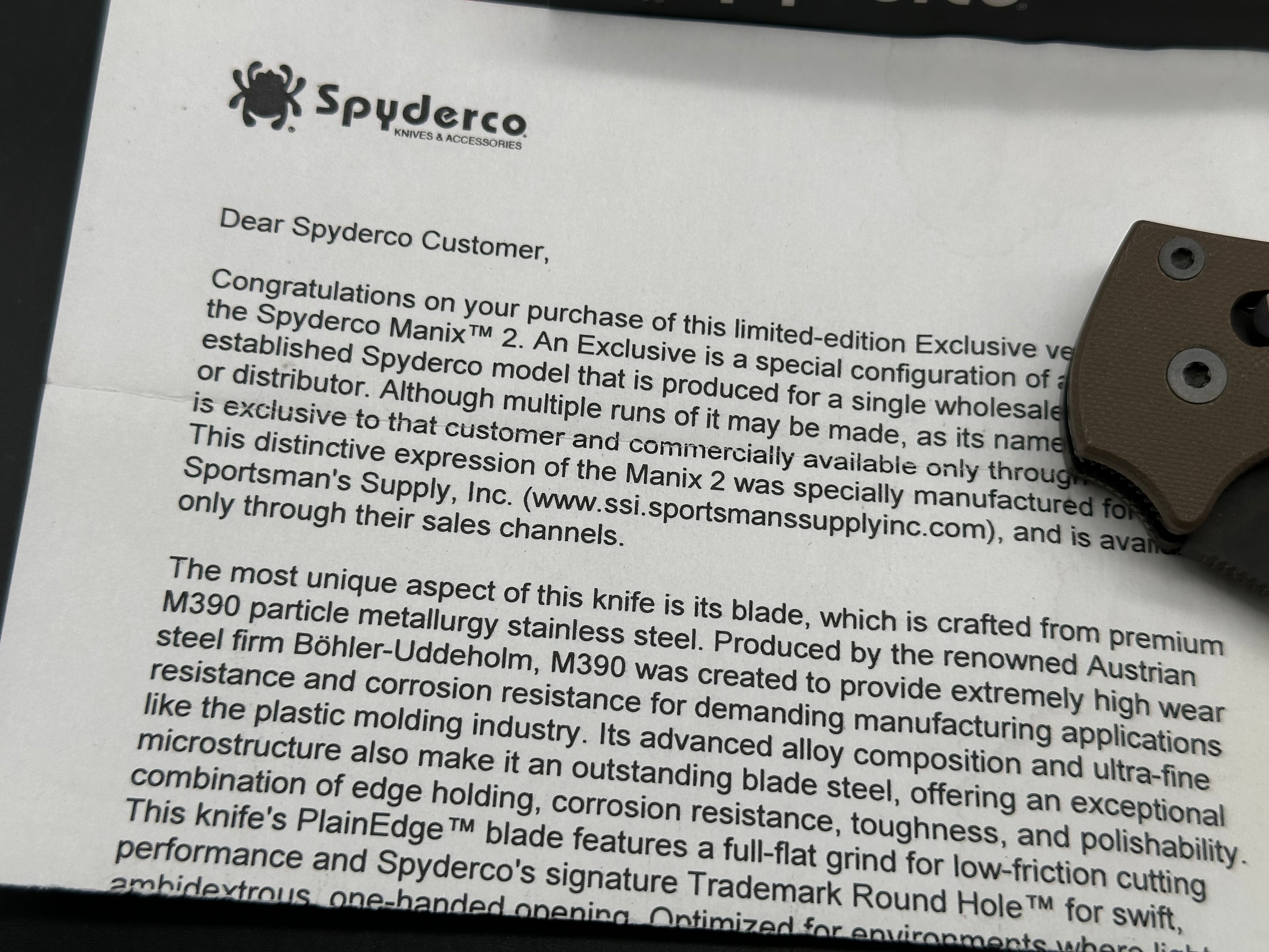 Spyderco Manix 2  brown G10 M390