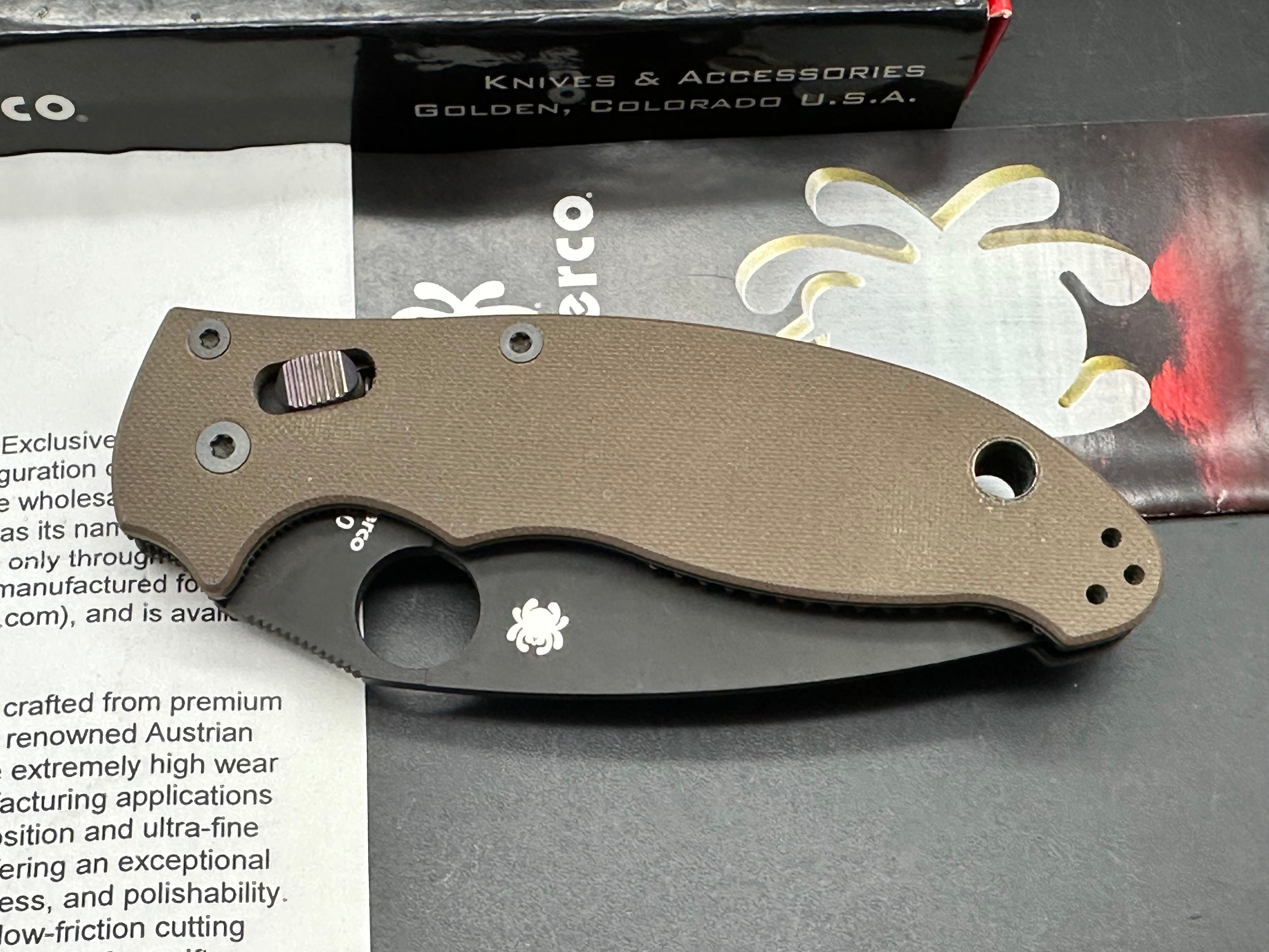Spyderco Manix 2  brown G10 M390