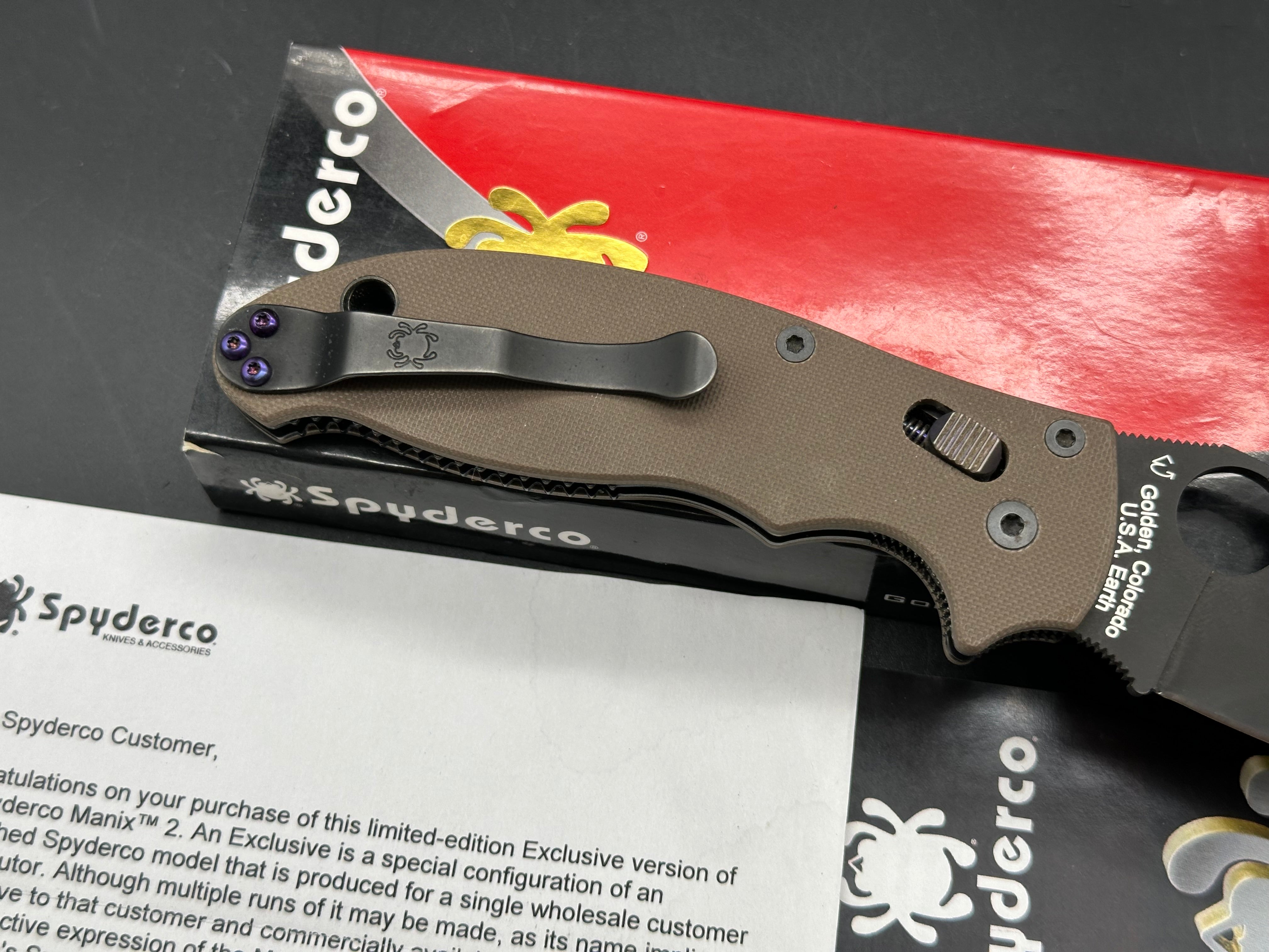 Spyderco Manix 2  brown G10 M390