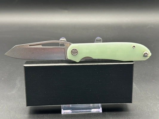 Tempest Pinion, 3.4" 14C28N Stonewash Blade with Natural G10 Handle