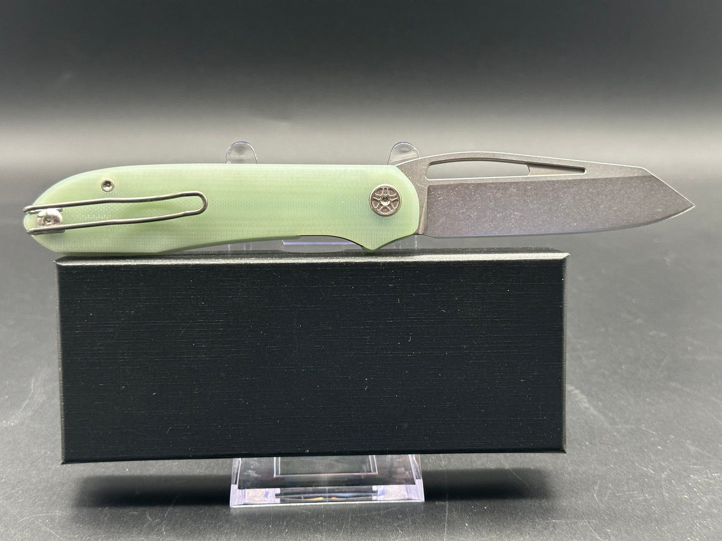 Tempest Pinion, 3.4" 14C28N Stonewash Blade with Natural G10 Handle