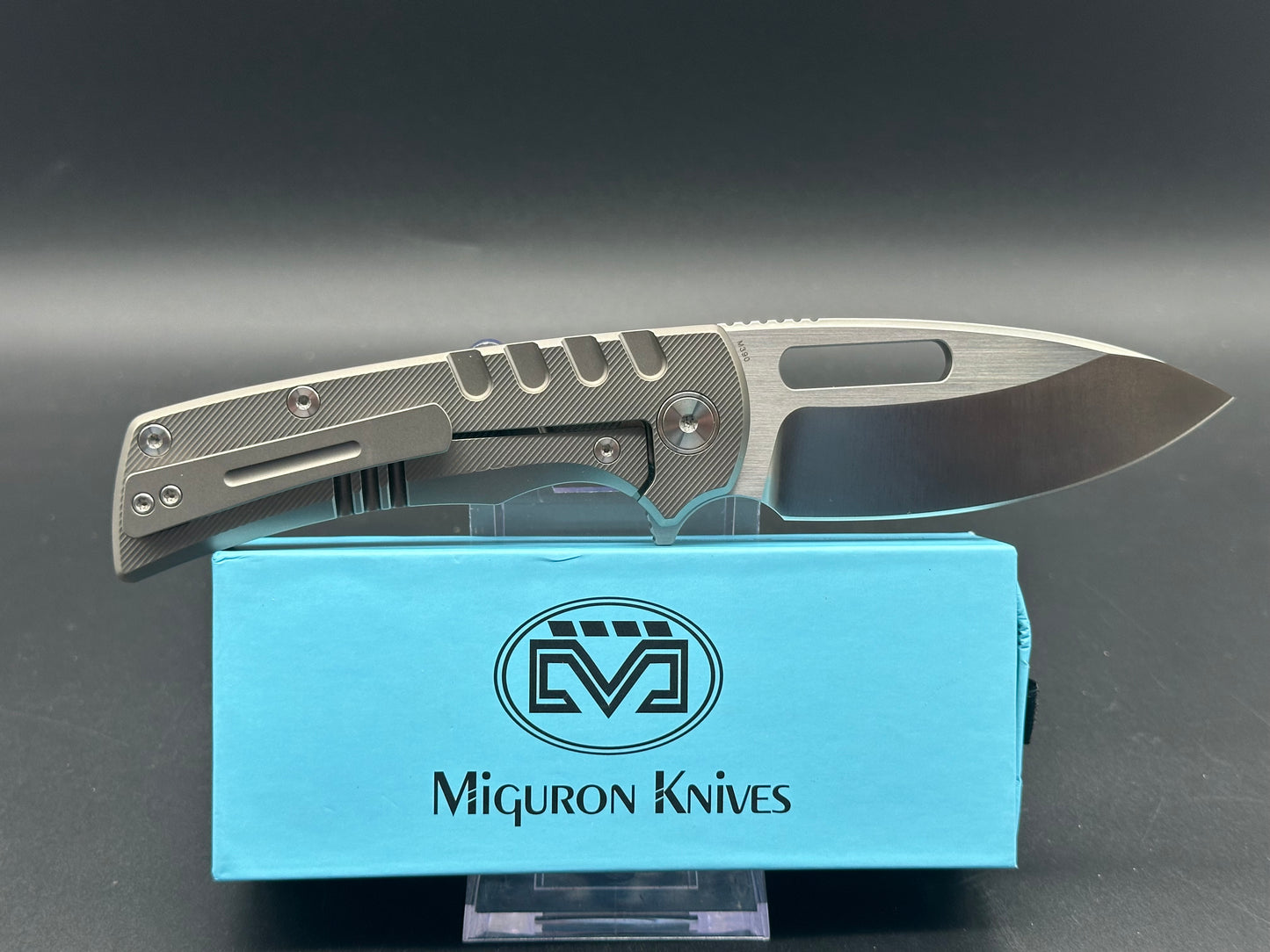 Miguron Arma, 3.75" M390 Blade with Milled Titanium Handle