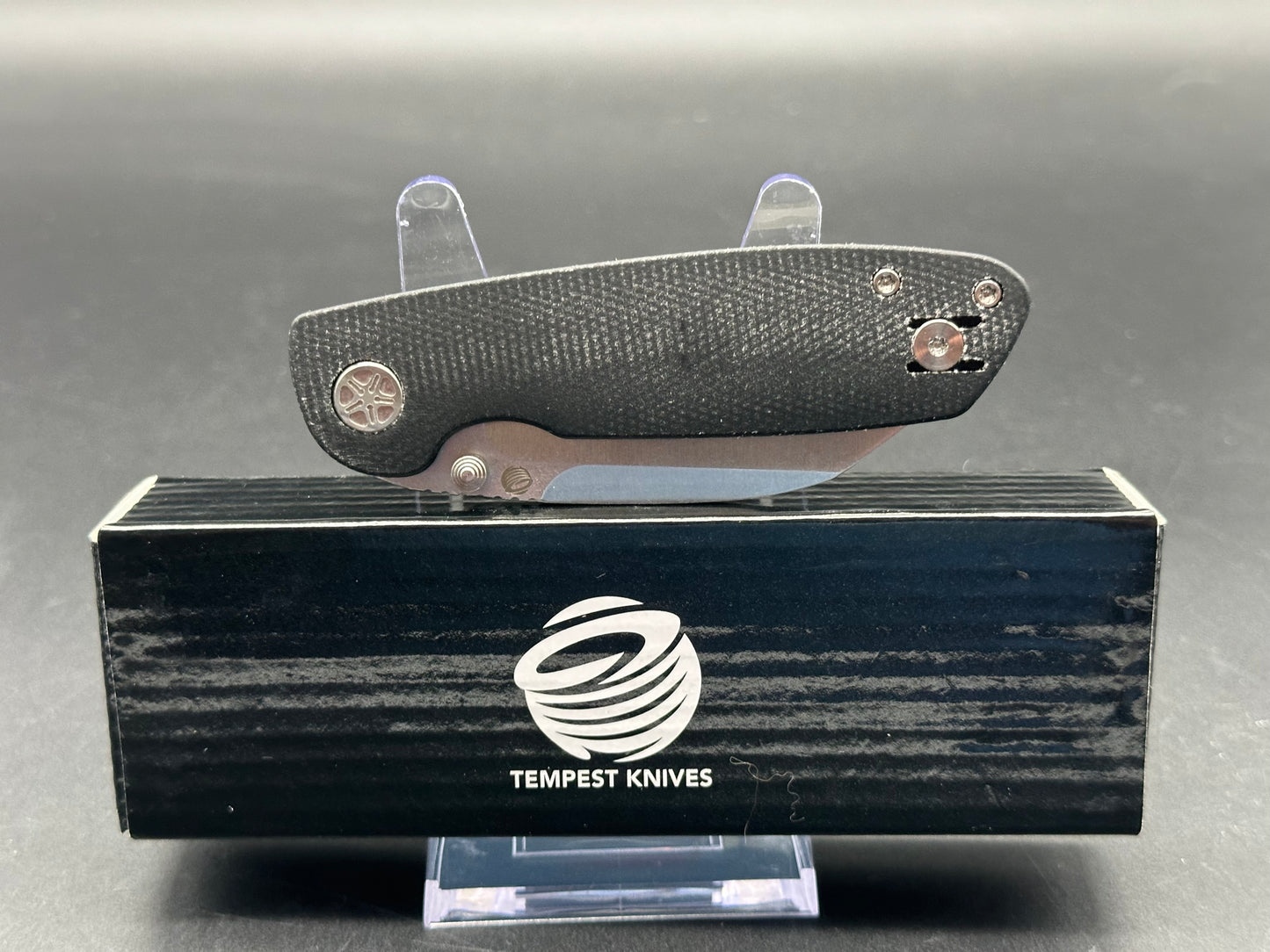 Tempest Microburst, 3" 14C28N Stonewash Blade with Black Micarta Handle