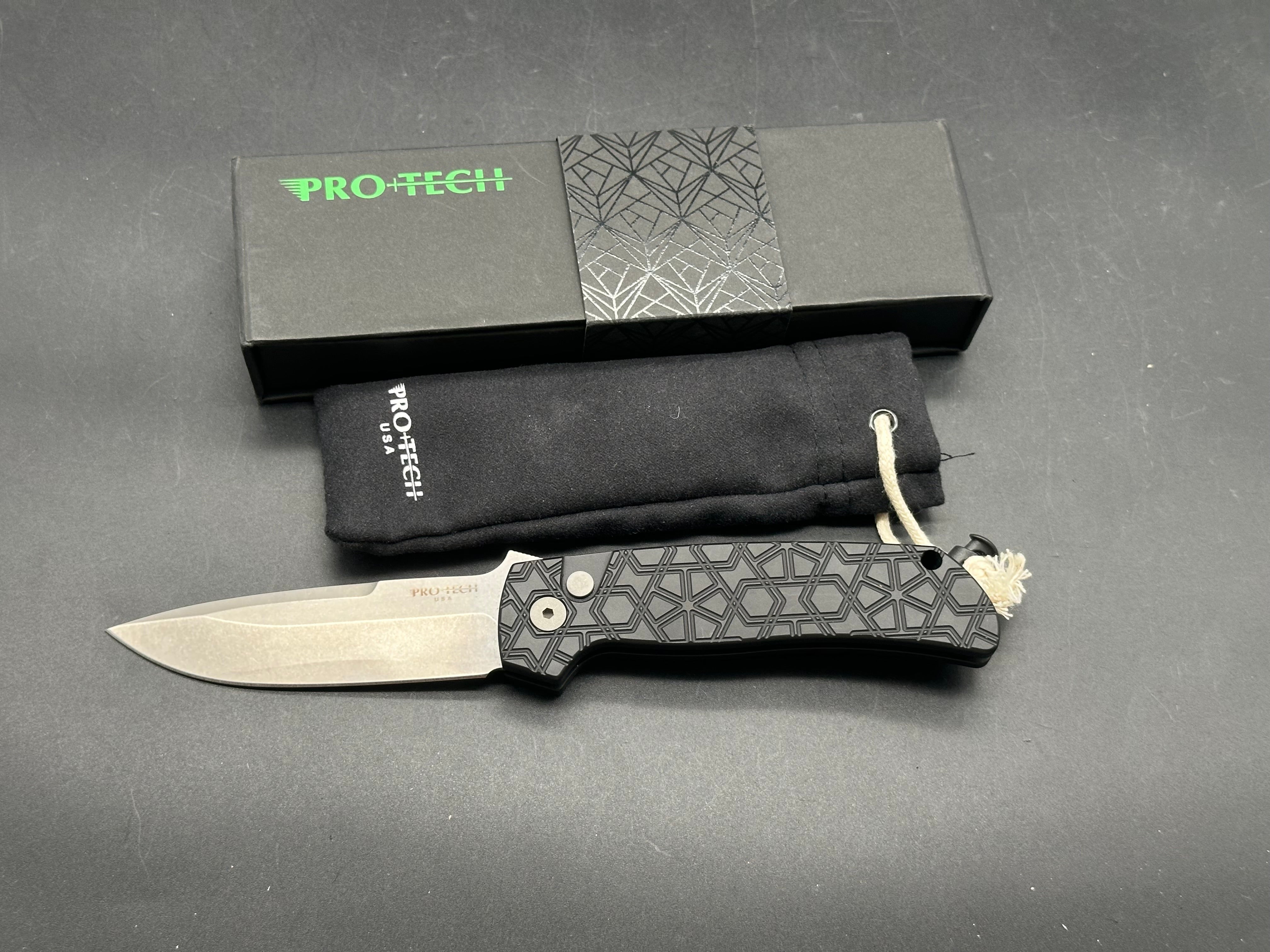 ProTech Terzuola ATCF Automatic Knife Black Traffic Pattern (3.5" SW S45VN)