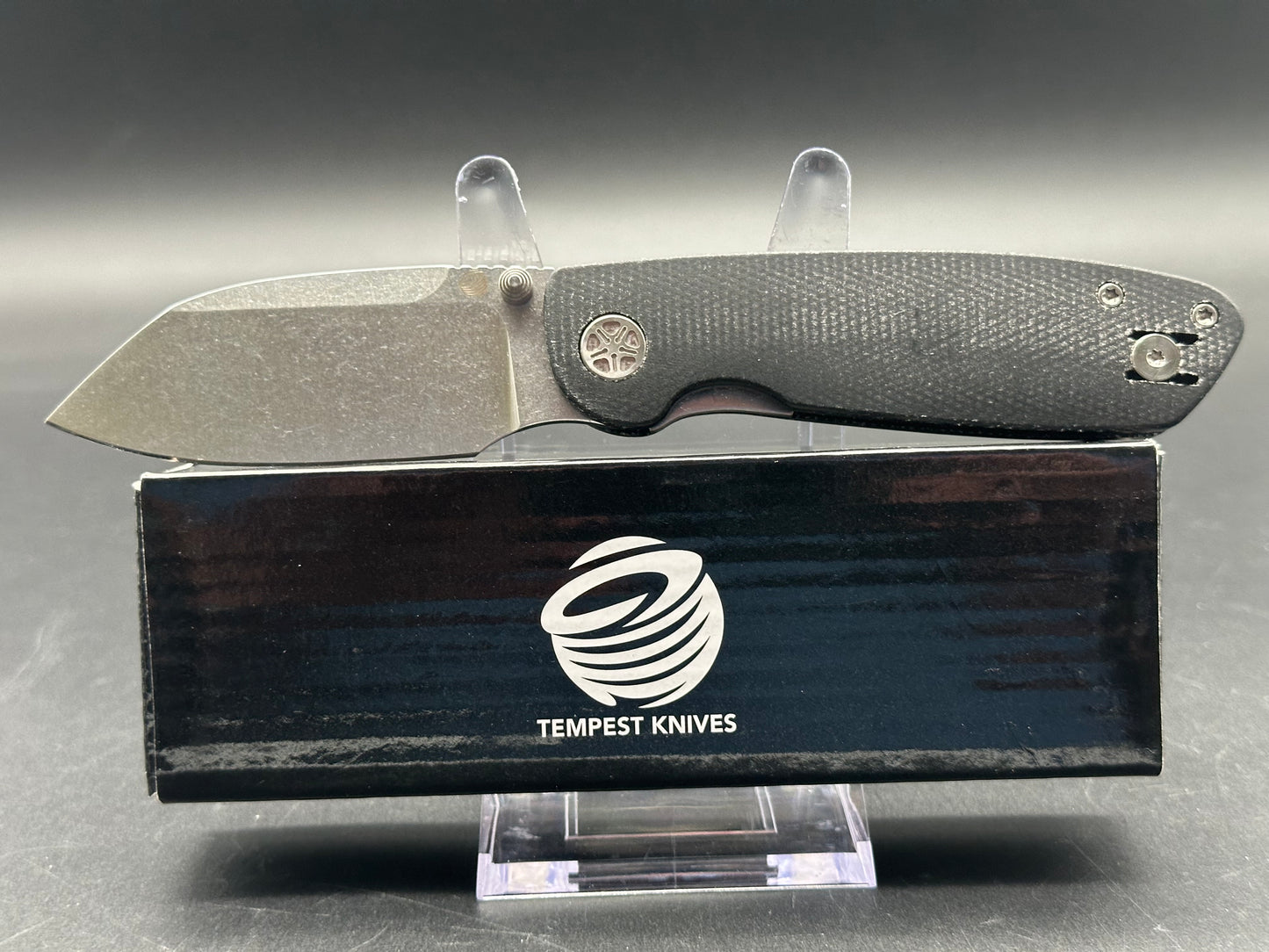 Tempest Microburst, 3" 14C28N Stonewash Blade with Black Micarta Handle